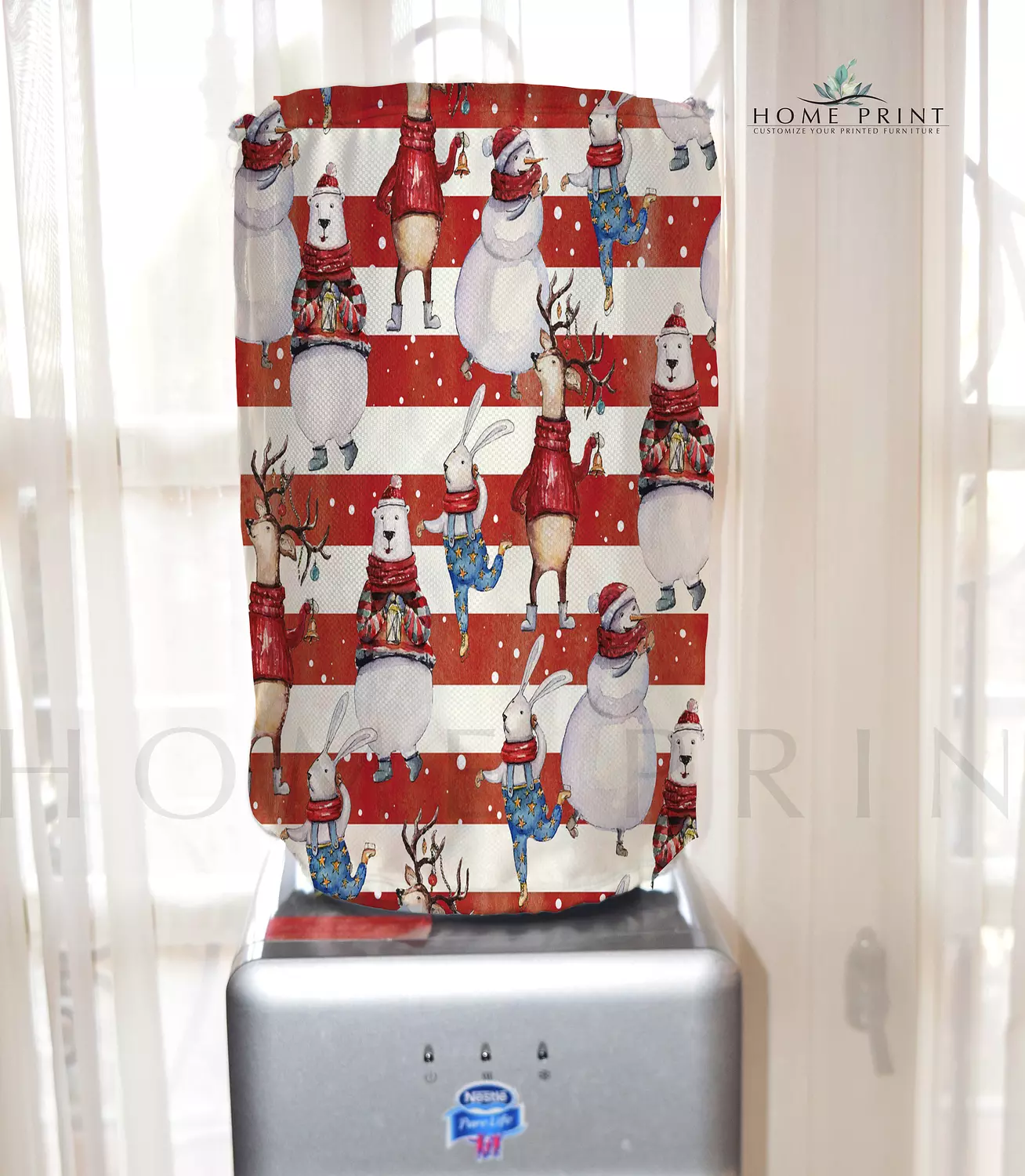 Water bottle cover -SnowMan and Animals -  Christmas Design  image