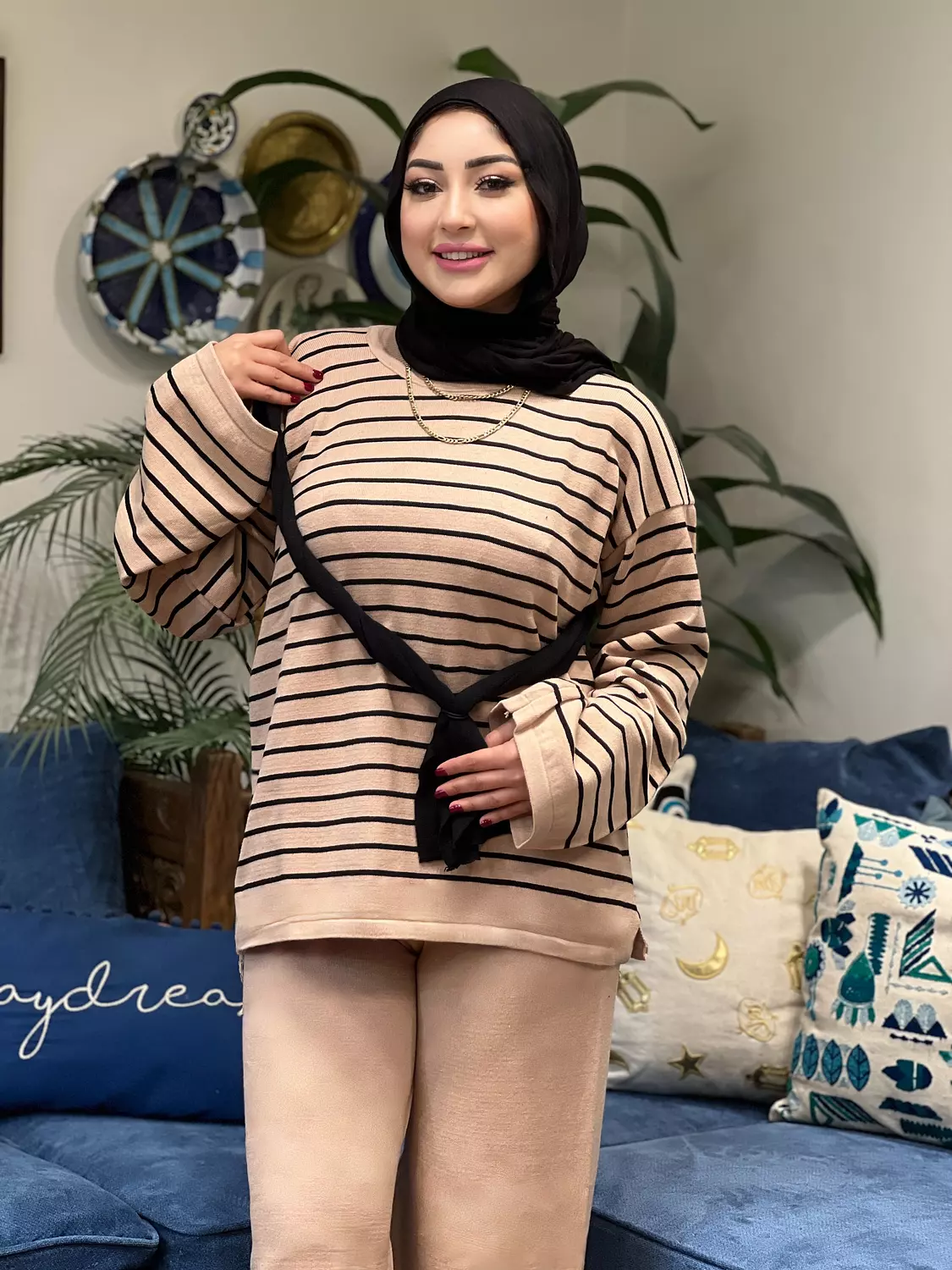 Knitted Set - Mocha & Black image