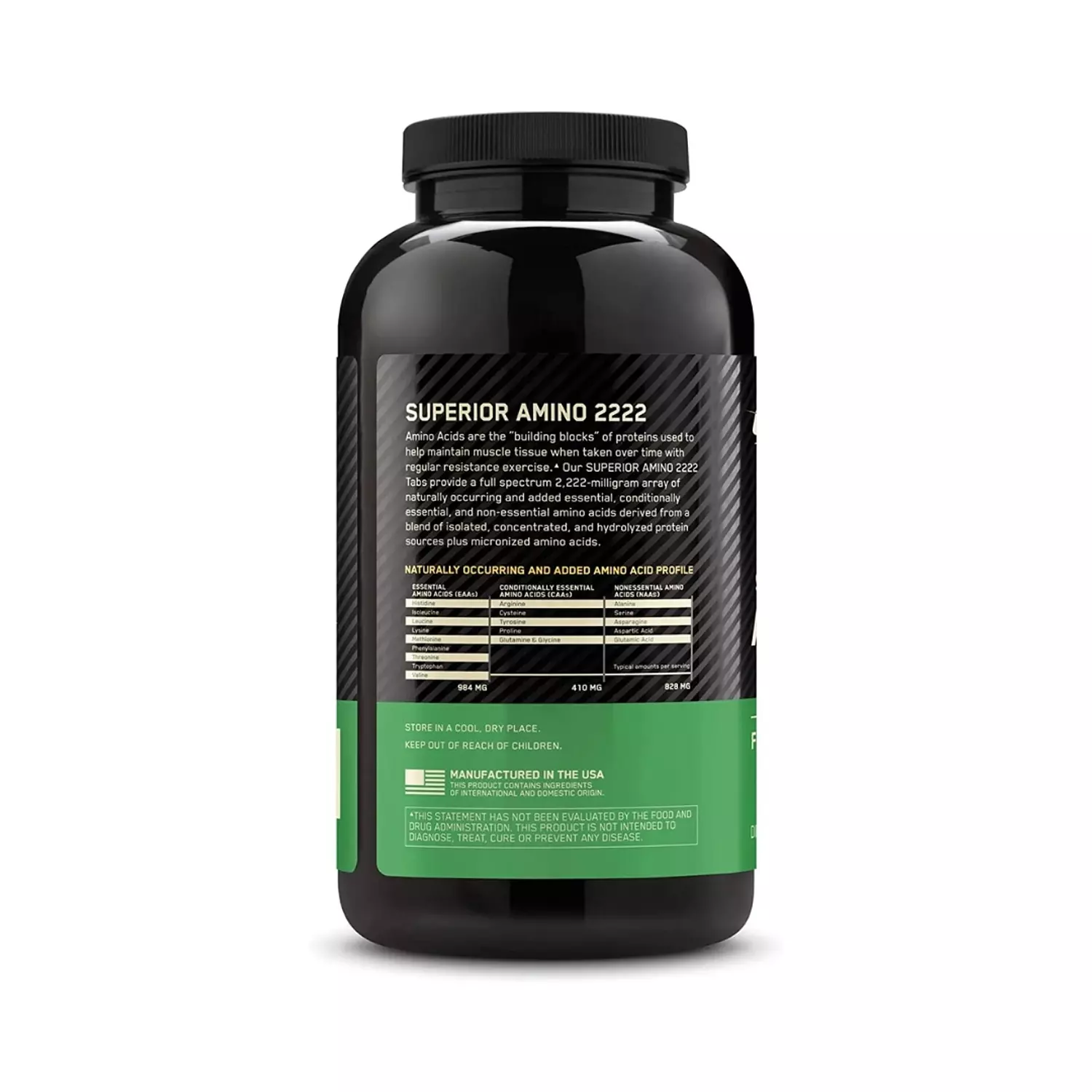 Optimum Nutrition Amino 2222 Tabs – Full Amino Acid Spectrum – 160 Tablets (80 Servings) hover image