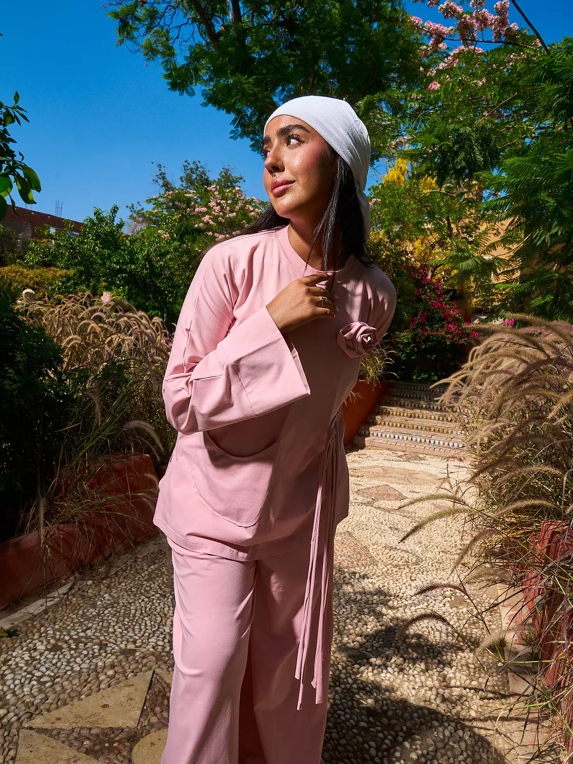 Worood Comfy Set with Pin - Powder Pink 5