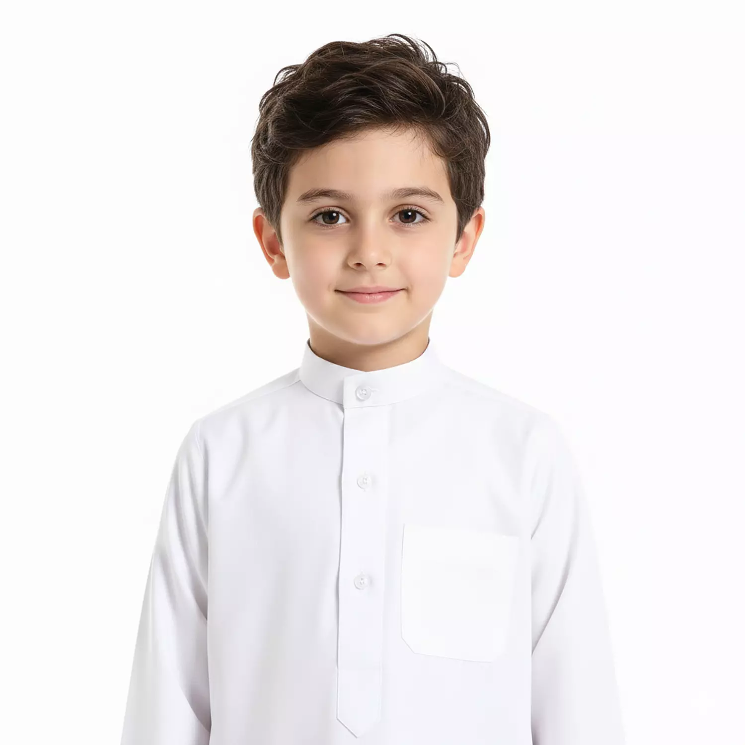 Shorto Kids Galabeya Plained - Half Collar - 2690 - White 1 hover image