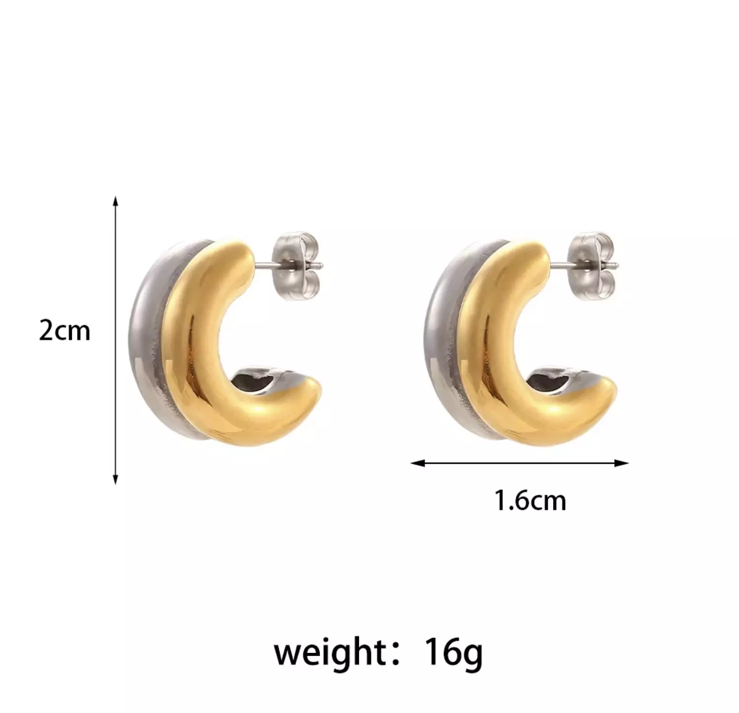 Double Rounded Earrings 2
