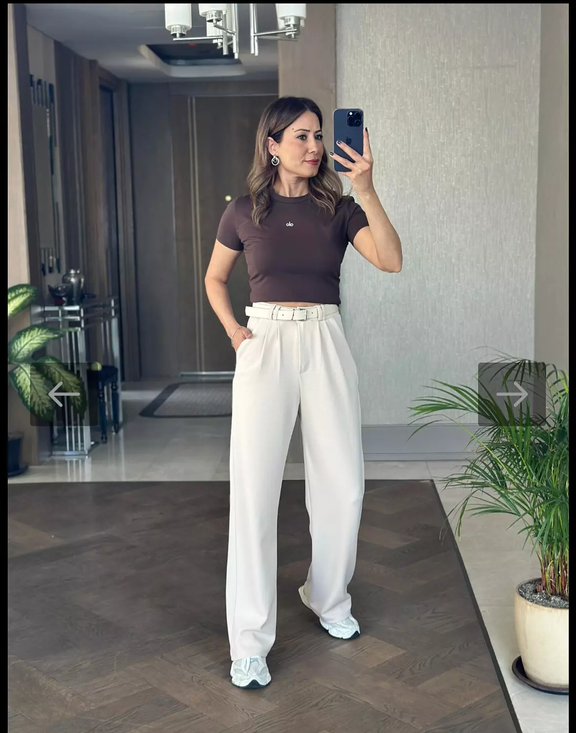 Beige Classic Pants with Belt  image