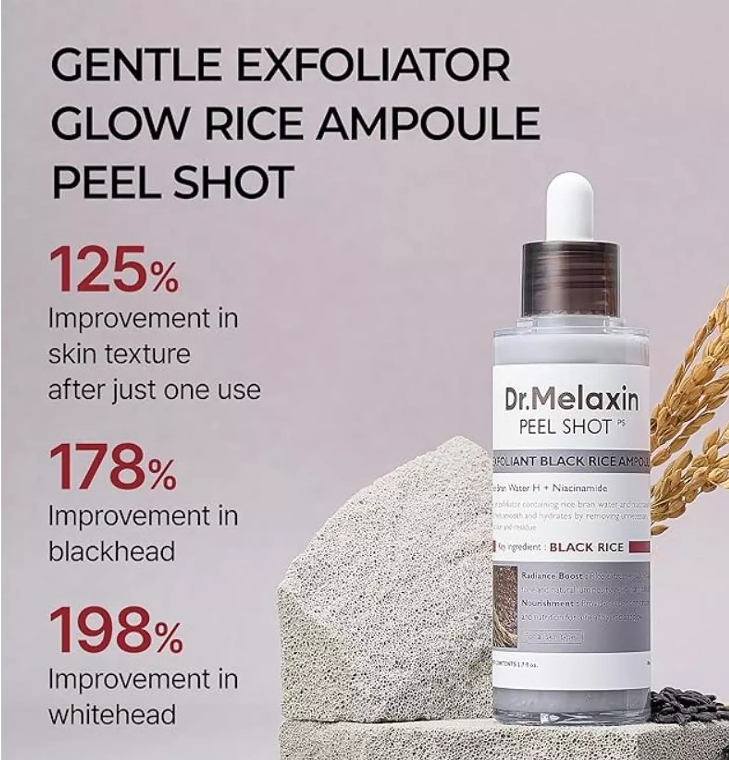 Dr. Melaxin – Peel Shot Exfoliant Black Rice Ampoule 3