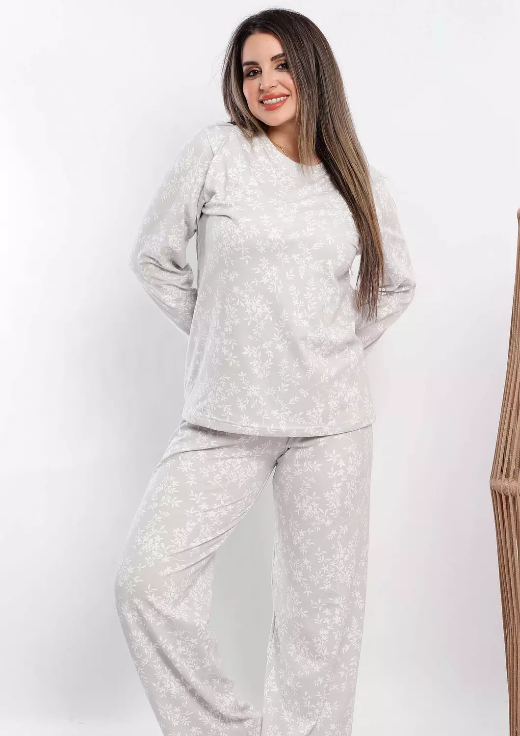 C318 snow tree leaves pajama set 1