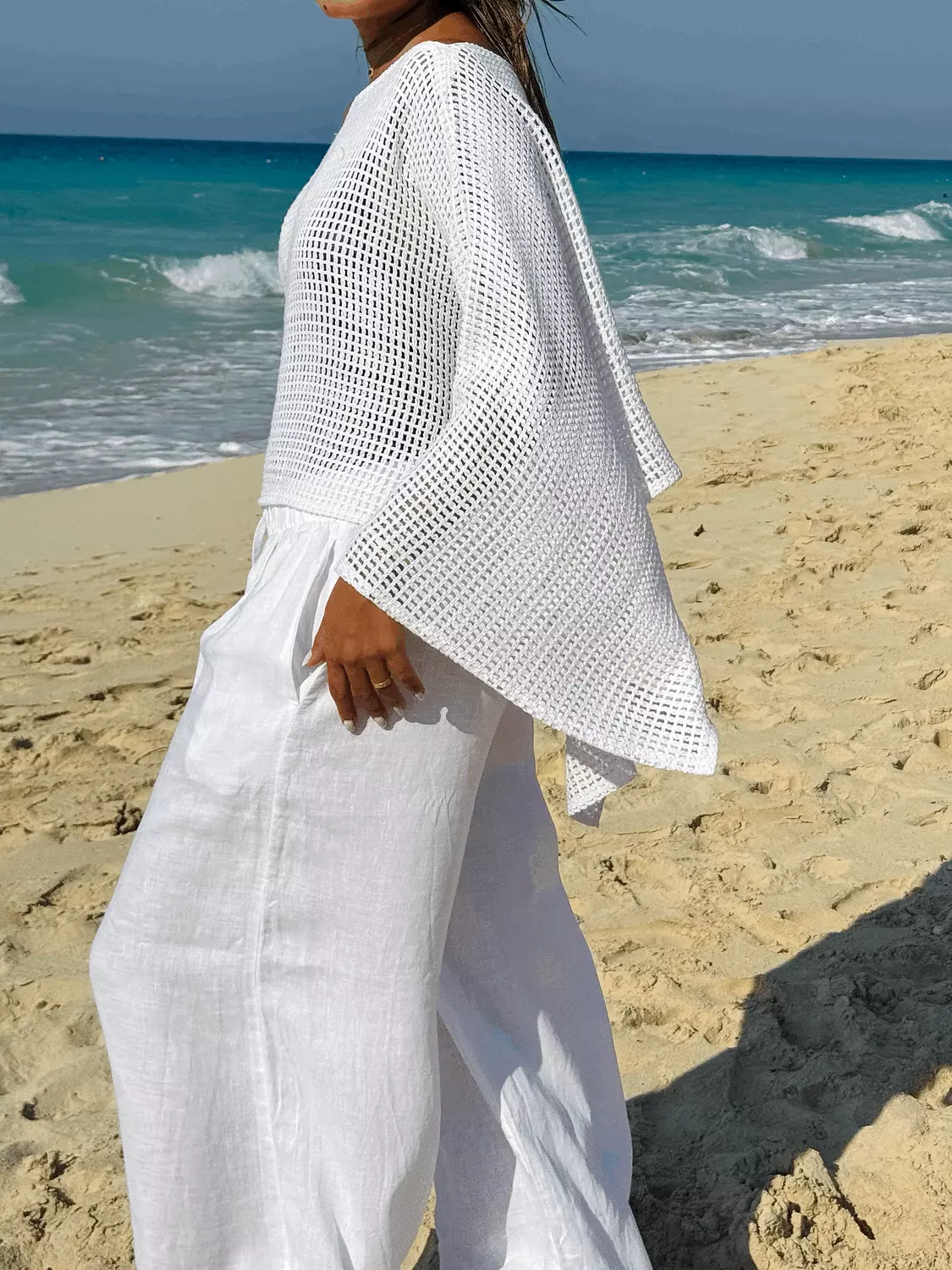 shoreline knit cover-up // Pure White // image