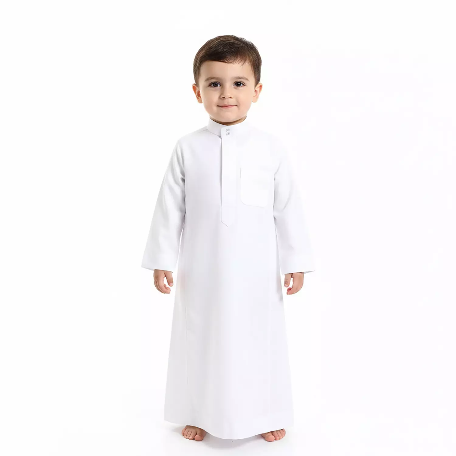 Shorto Kids Galabeya Plained - Half Collar - 2690 - White image