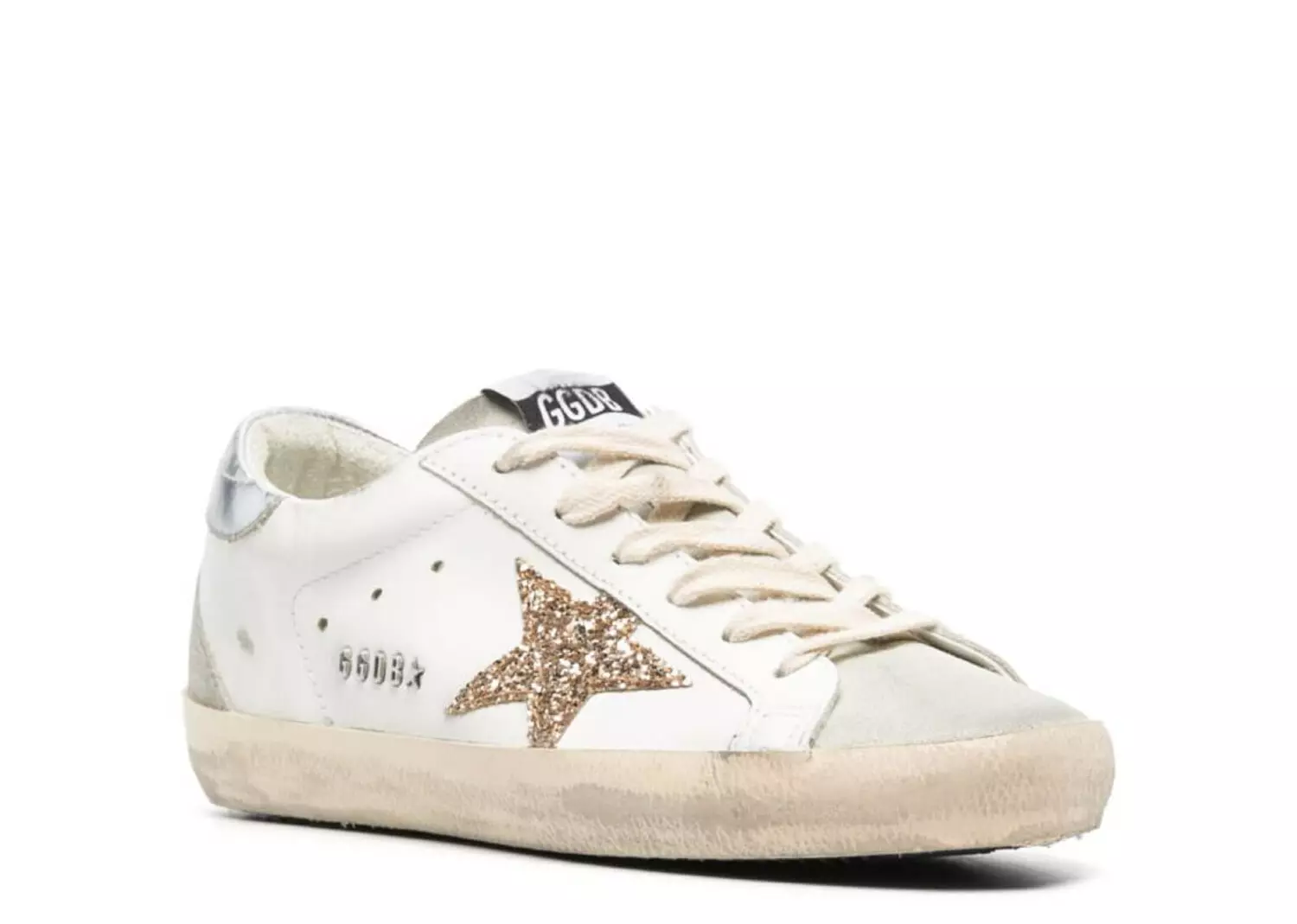 Golden Goose Super-Star off-gold glitter star 1