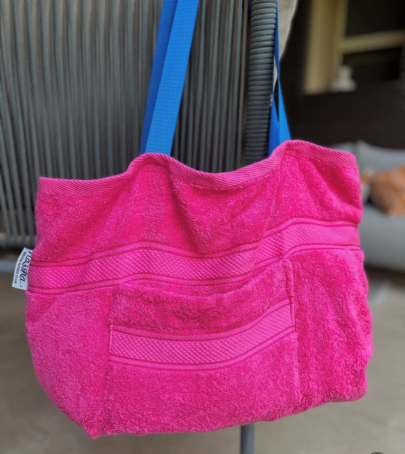 Fuchsia Foldable Towel Tote image