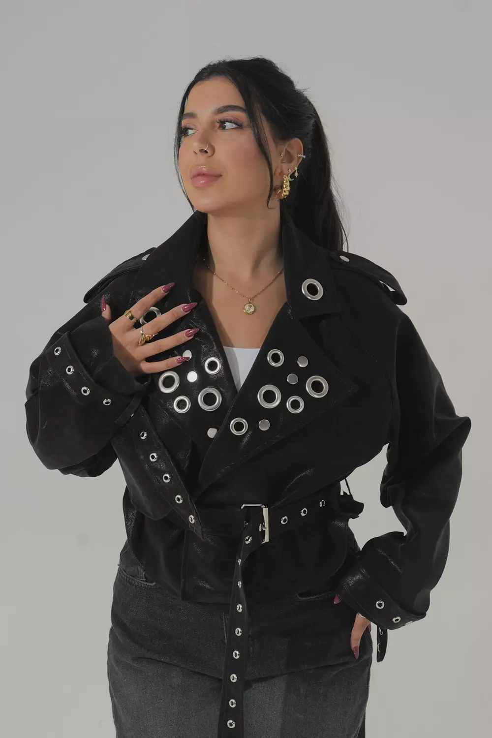 Noir Belted Jacket 1