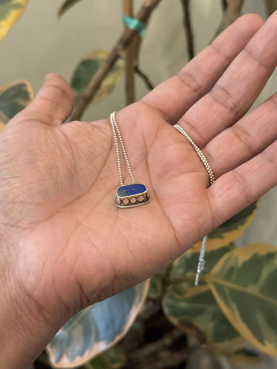 Lapis Cube Necklace hover image