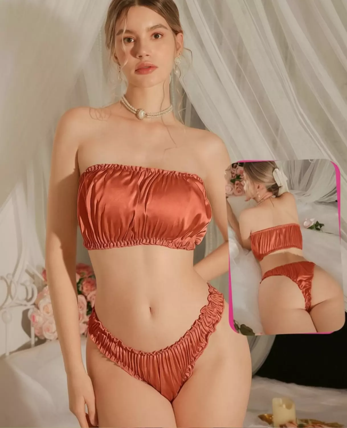 Satin Bandeau & Panty Set hover image