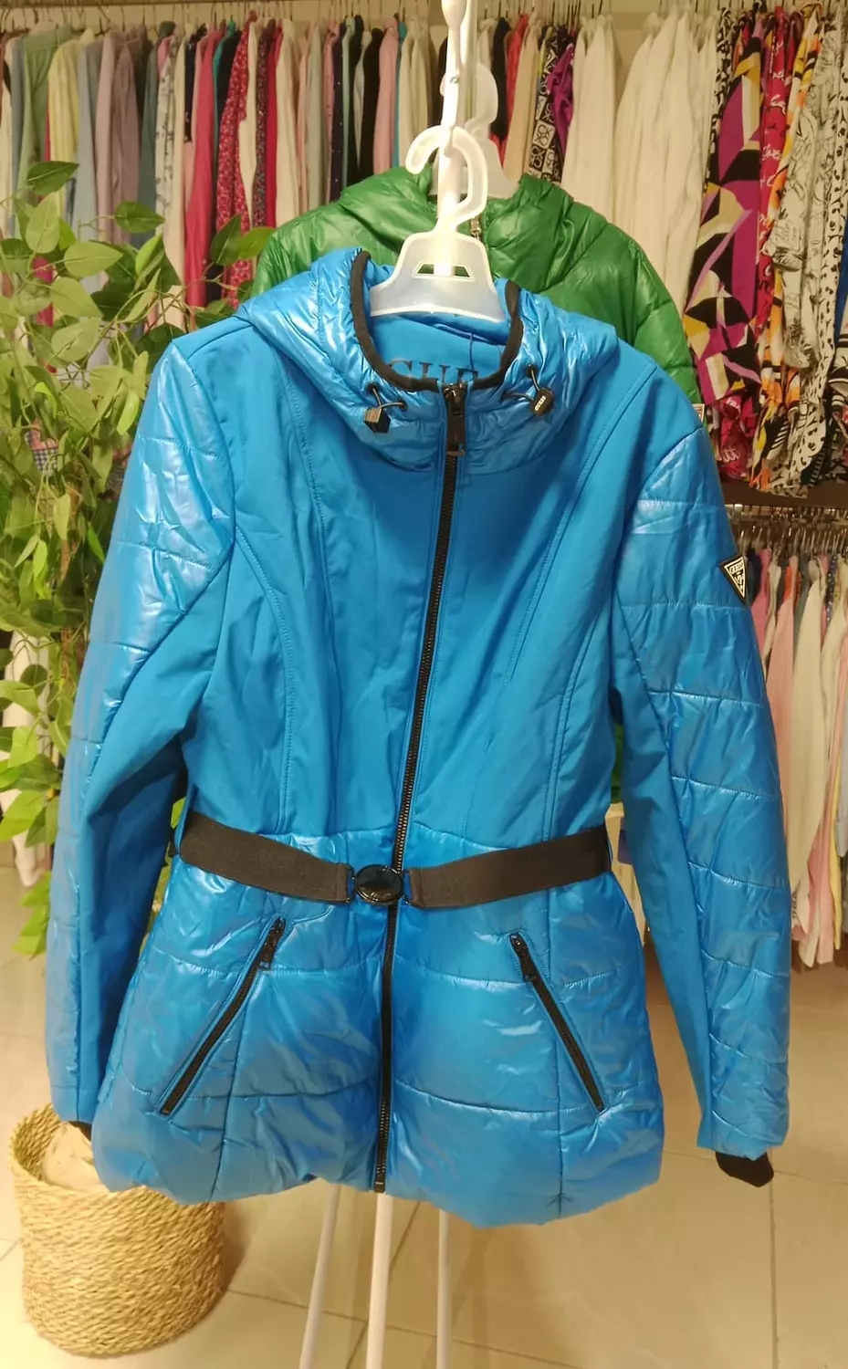 Guess Quilted Belted Jacket – Blue image