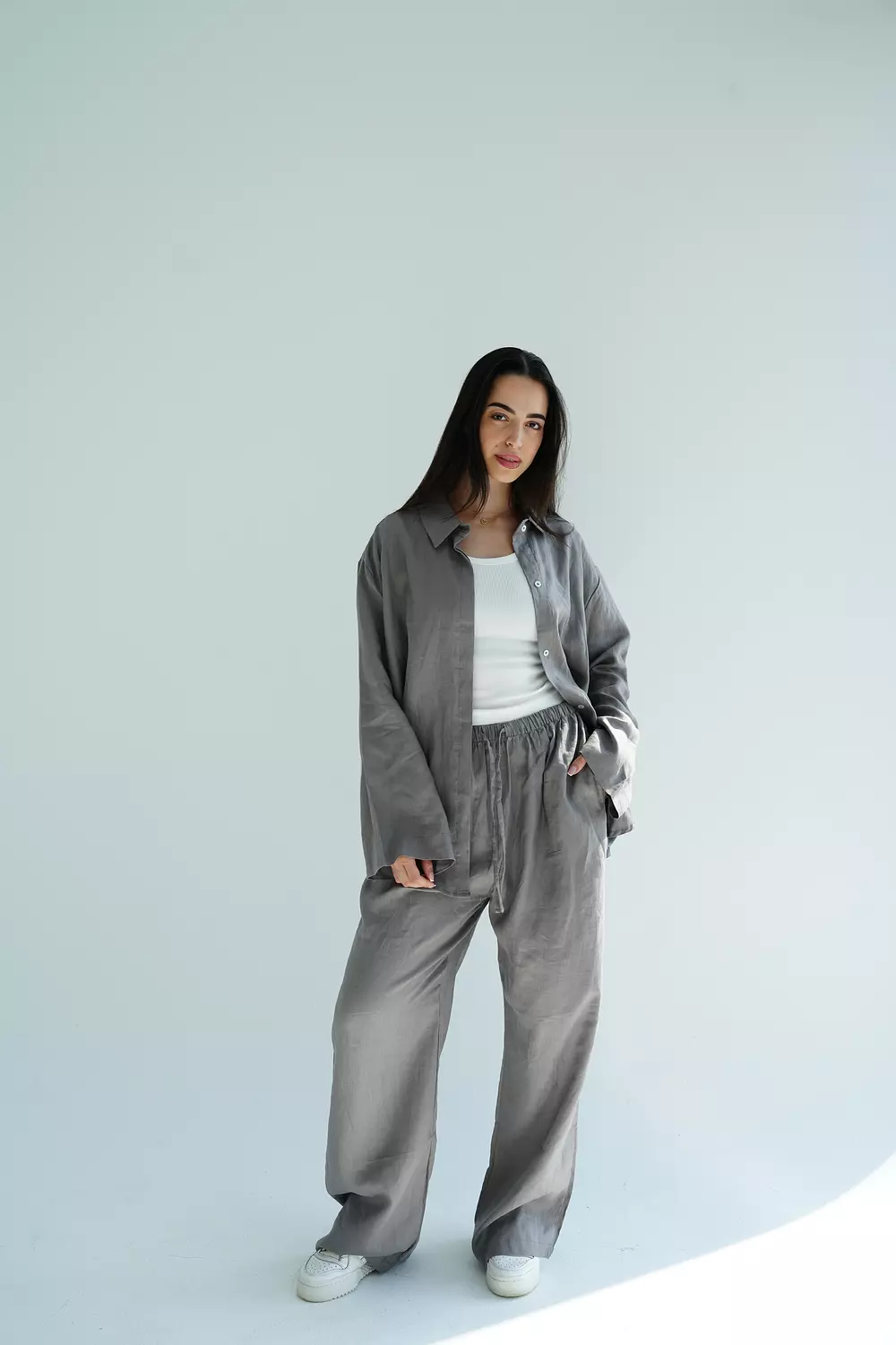 The pure linen set in grey 6