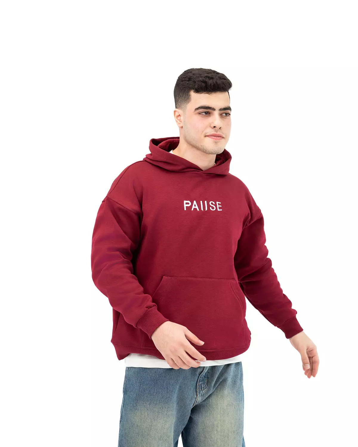 Pause Hoodie _ Burgundy 5