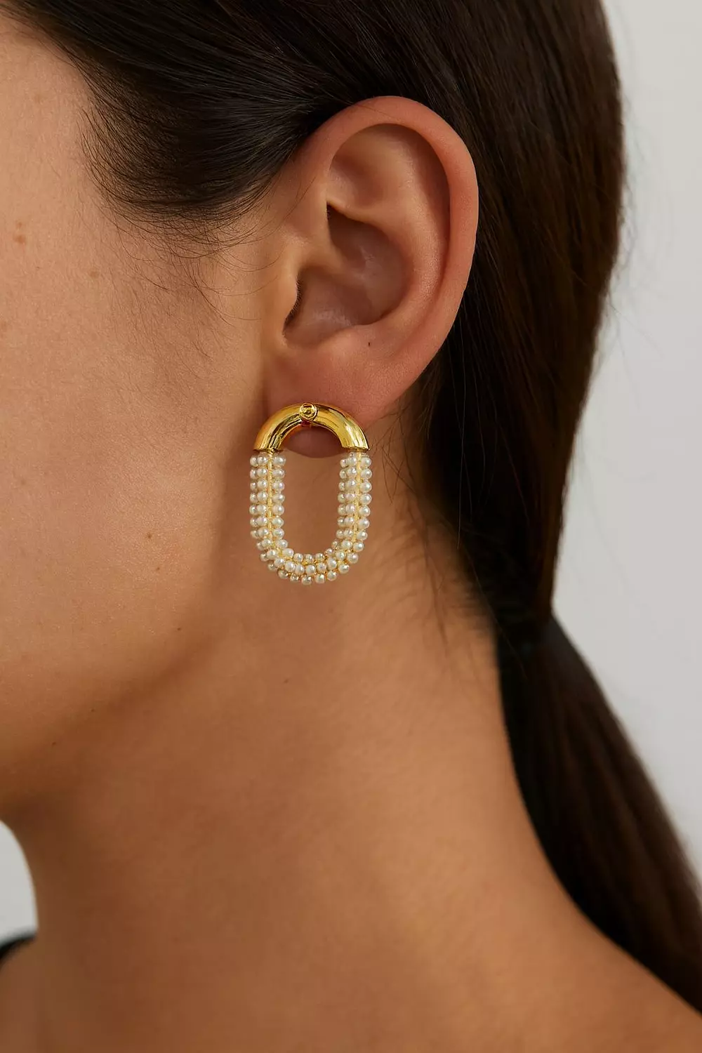 Pearl Oval Earring image