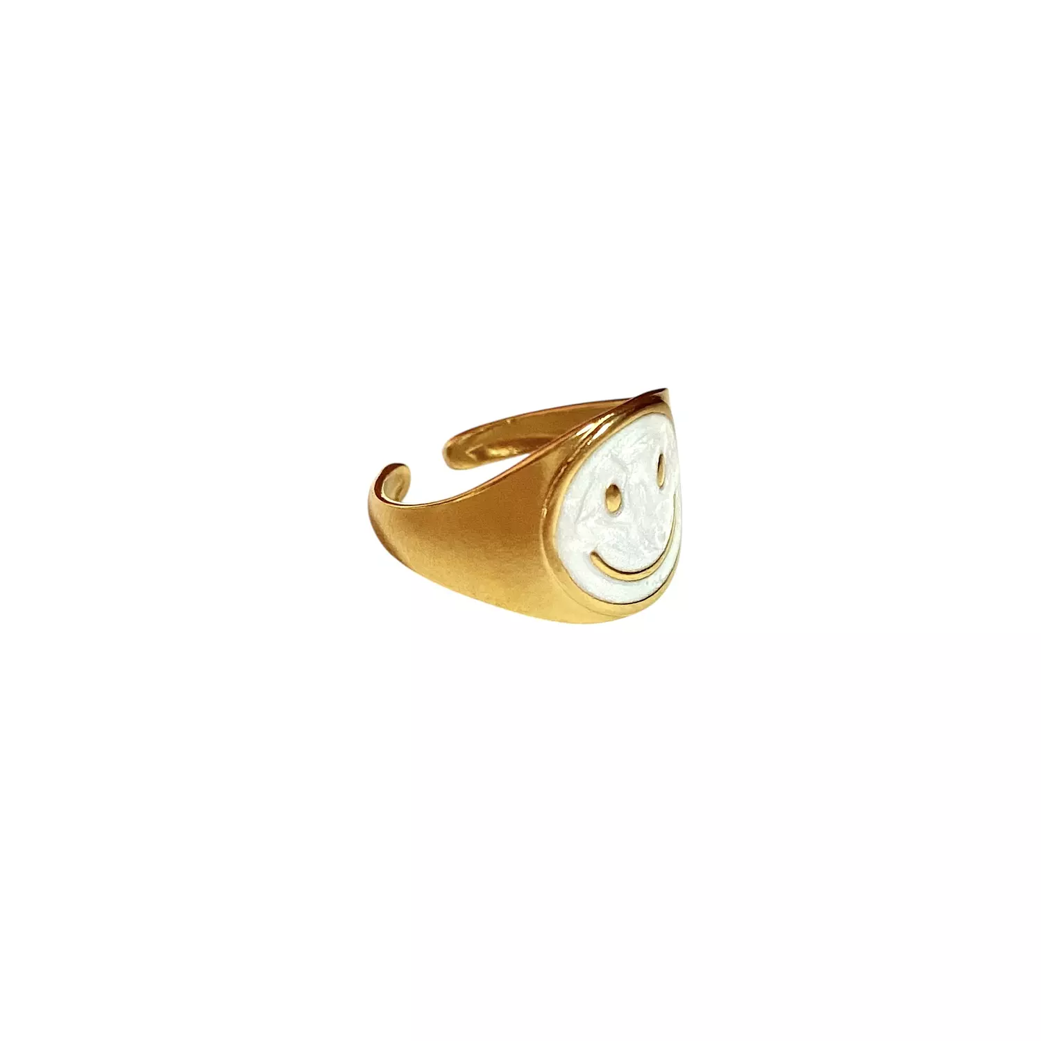 Smiley face stainless steel ring 1