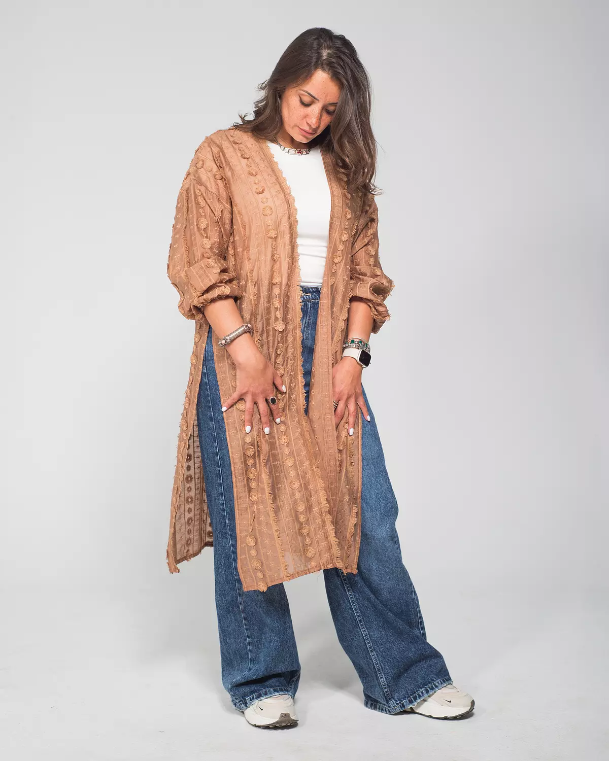 whisper touch cardigan brown image