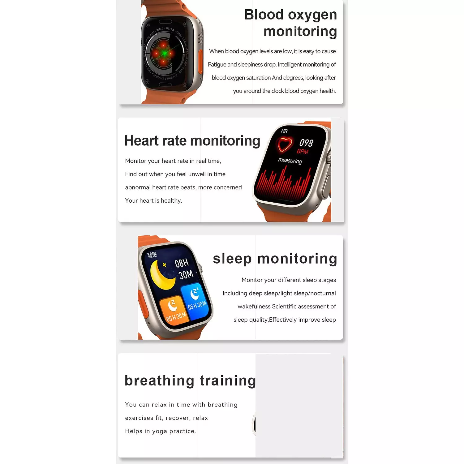 BW8 Ultra Smart Watch with 2.08-inch HD Screen, NFC Support, Wireless Charging, and Water Resistant 7