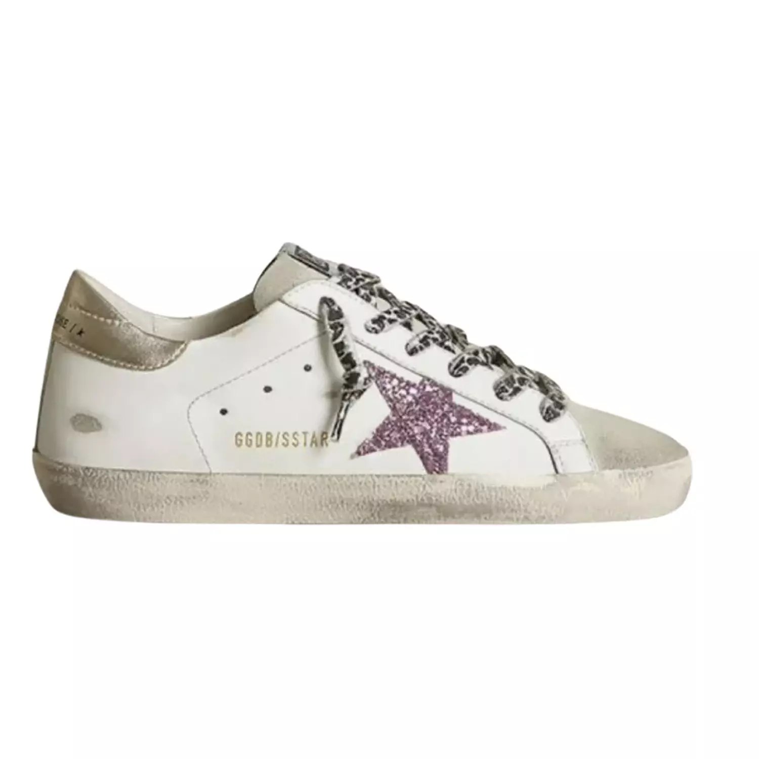 Golden Goose Super- (Pink) Star with/ Glitter & Gold Heel Tab image