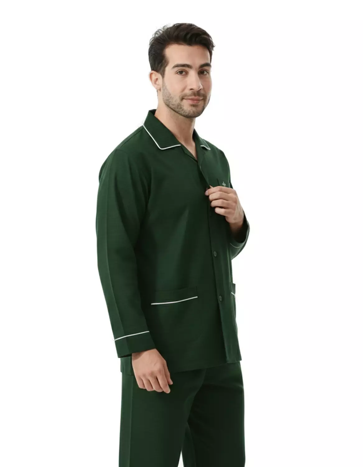 Men's Classic Pajama Set Autumn PJ - 2584 - Forest Green 2