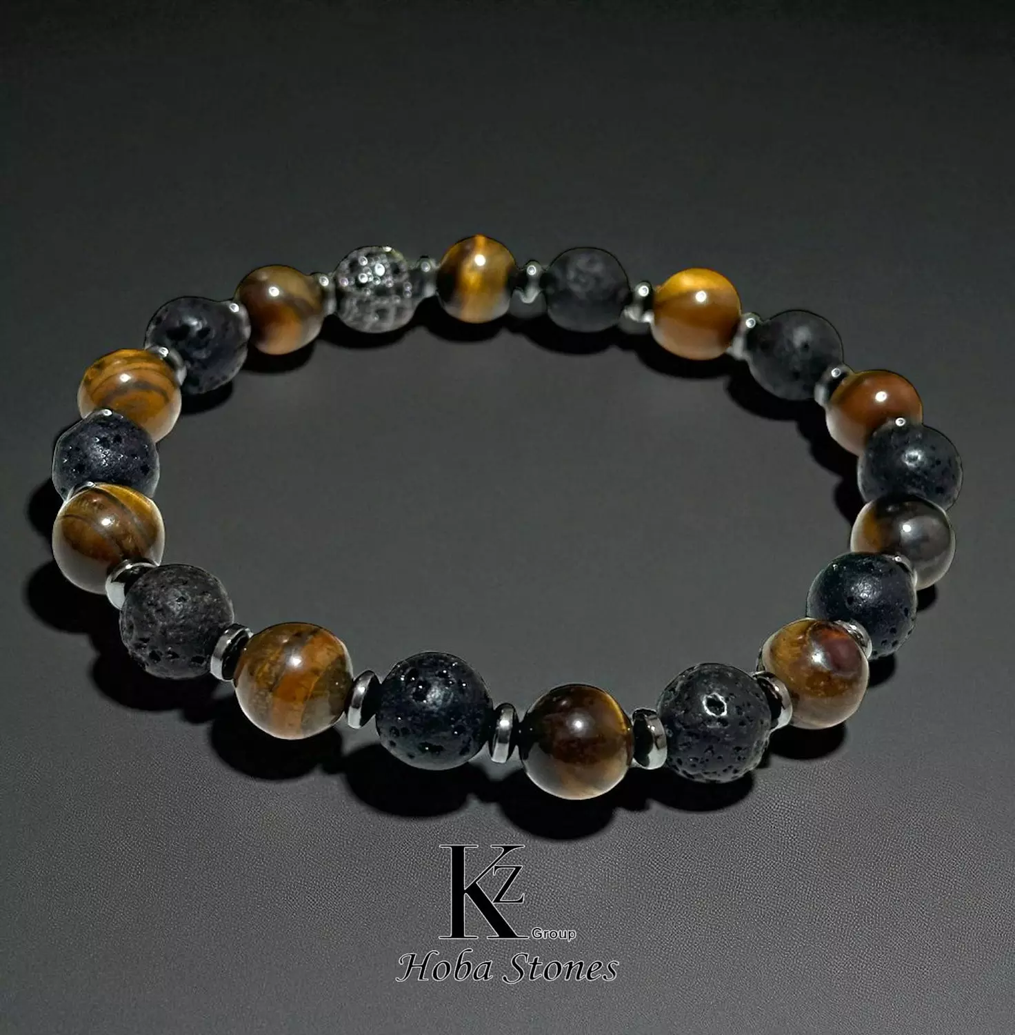 Bracelet Tiger eye and Lava 2