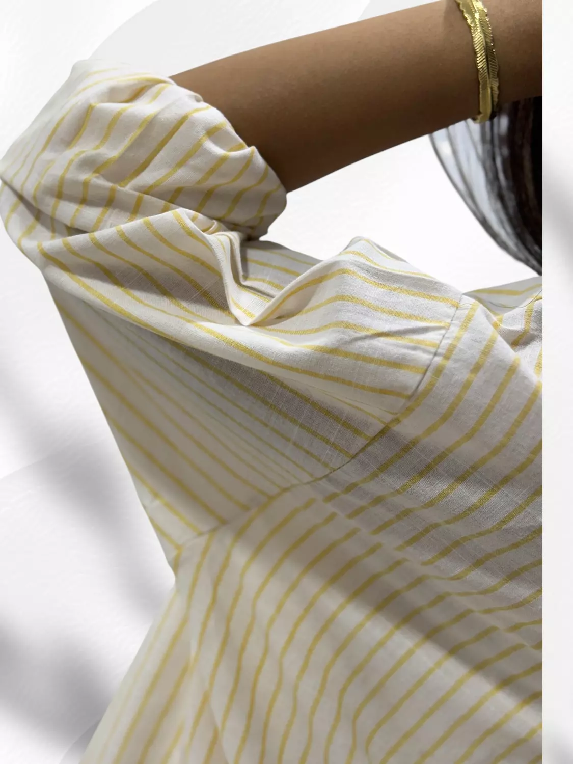 Striped Linen Shirt - Butter yellow 3