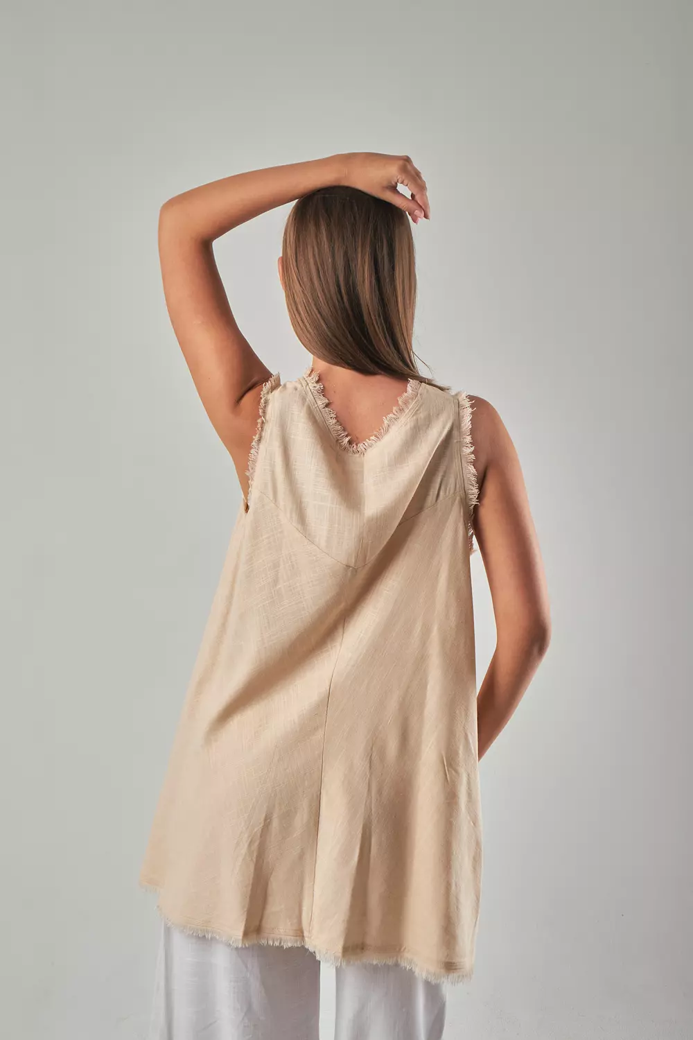 Beige Sleeveless Top  3