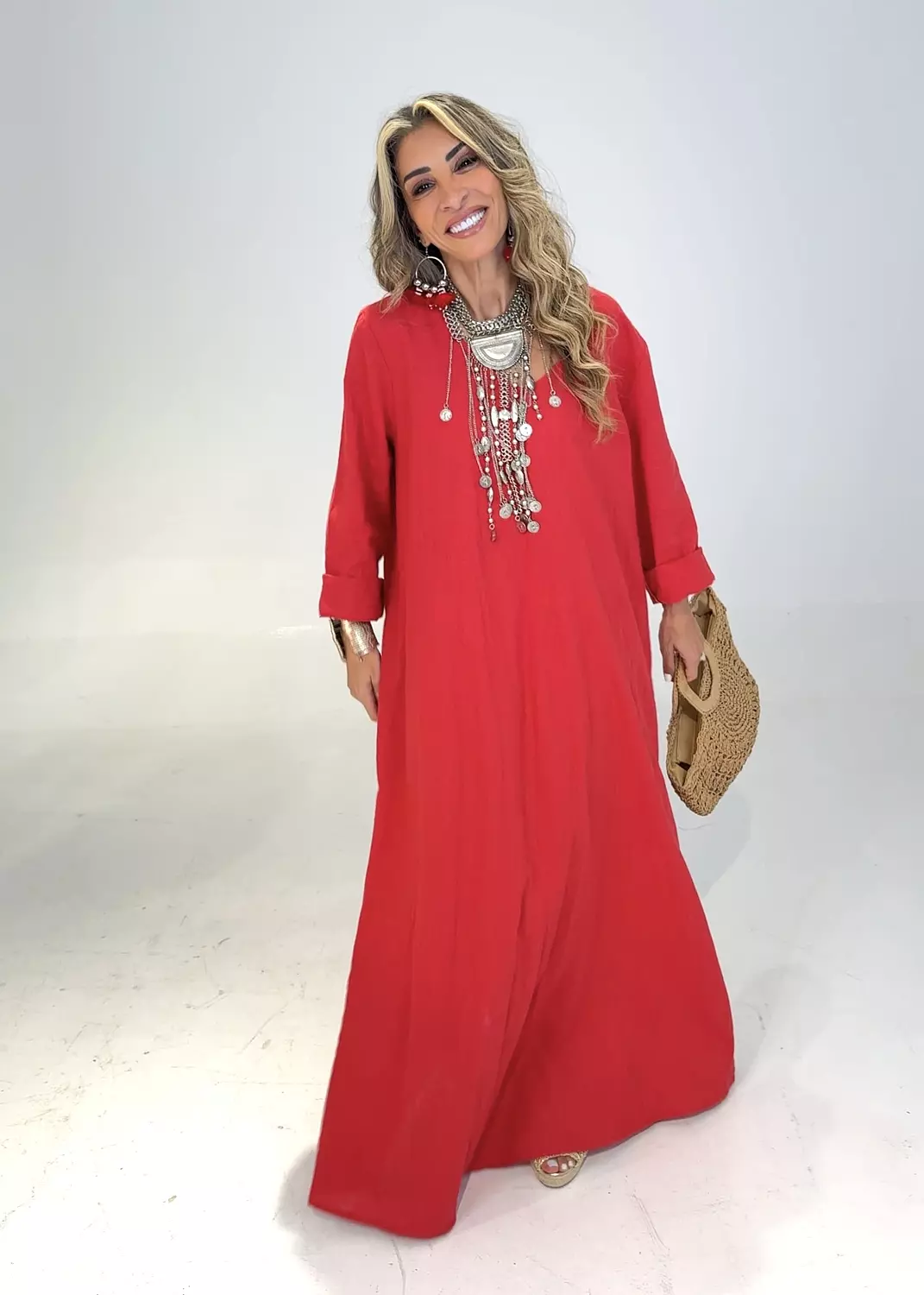 ''Over Size'' Pure Linen Dress  (3182) 3