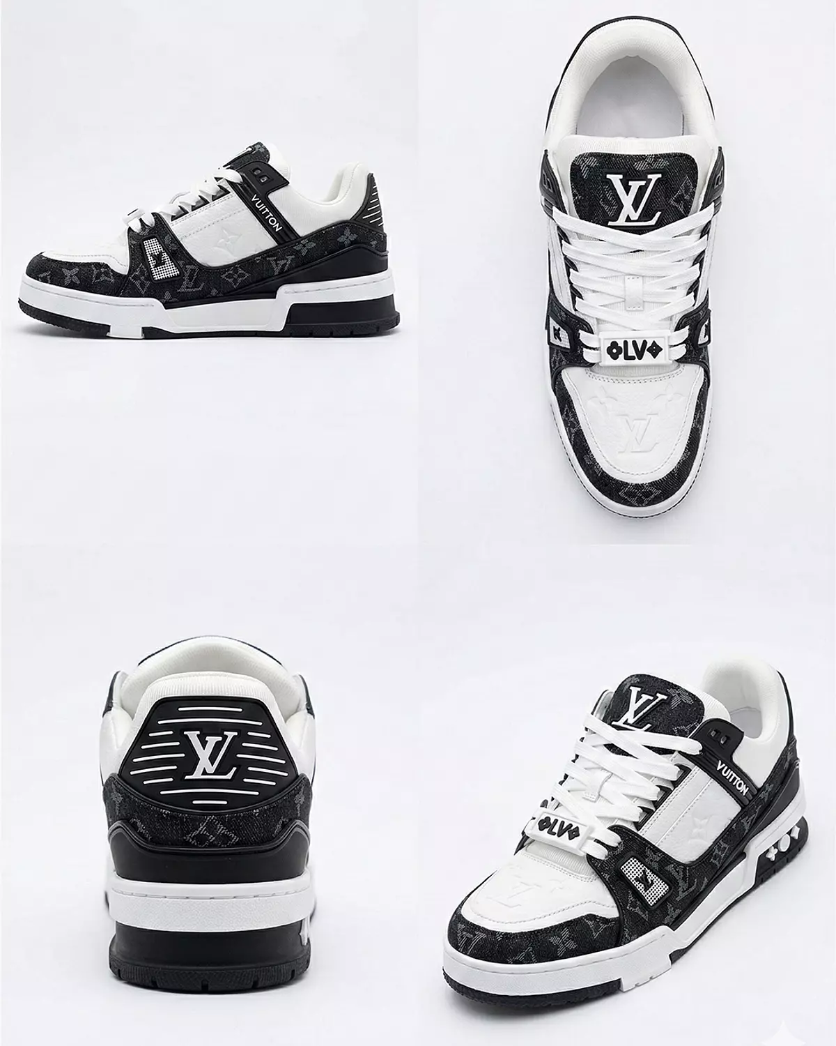 LV Men Shoes - Black & White  5