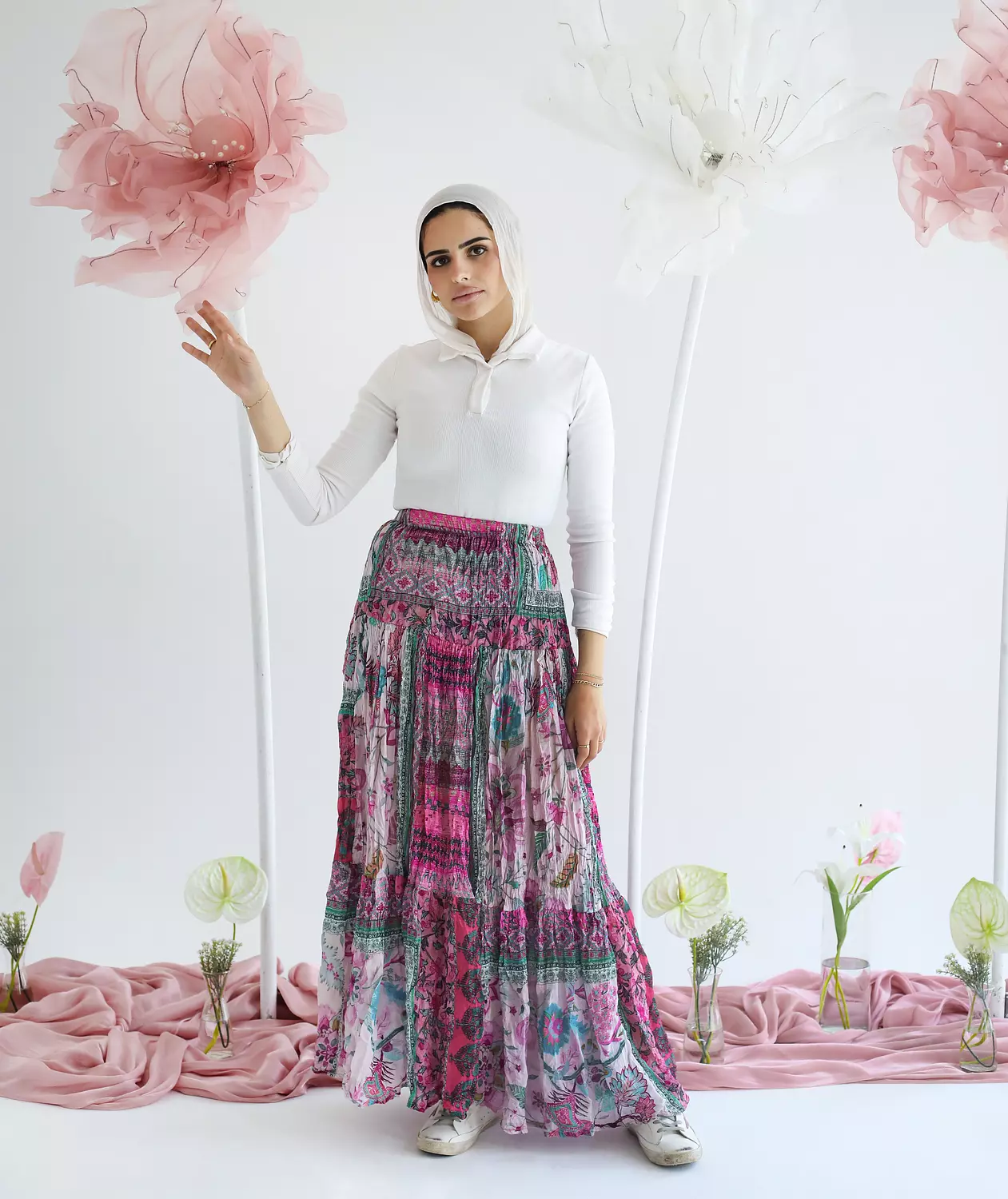 Boho Pink Maxi Skirt