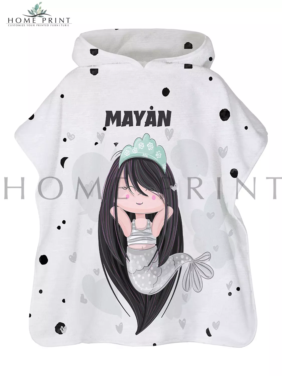 Microfiber Poncho - Mermaid with long hair  image