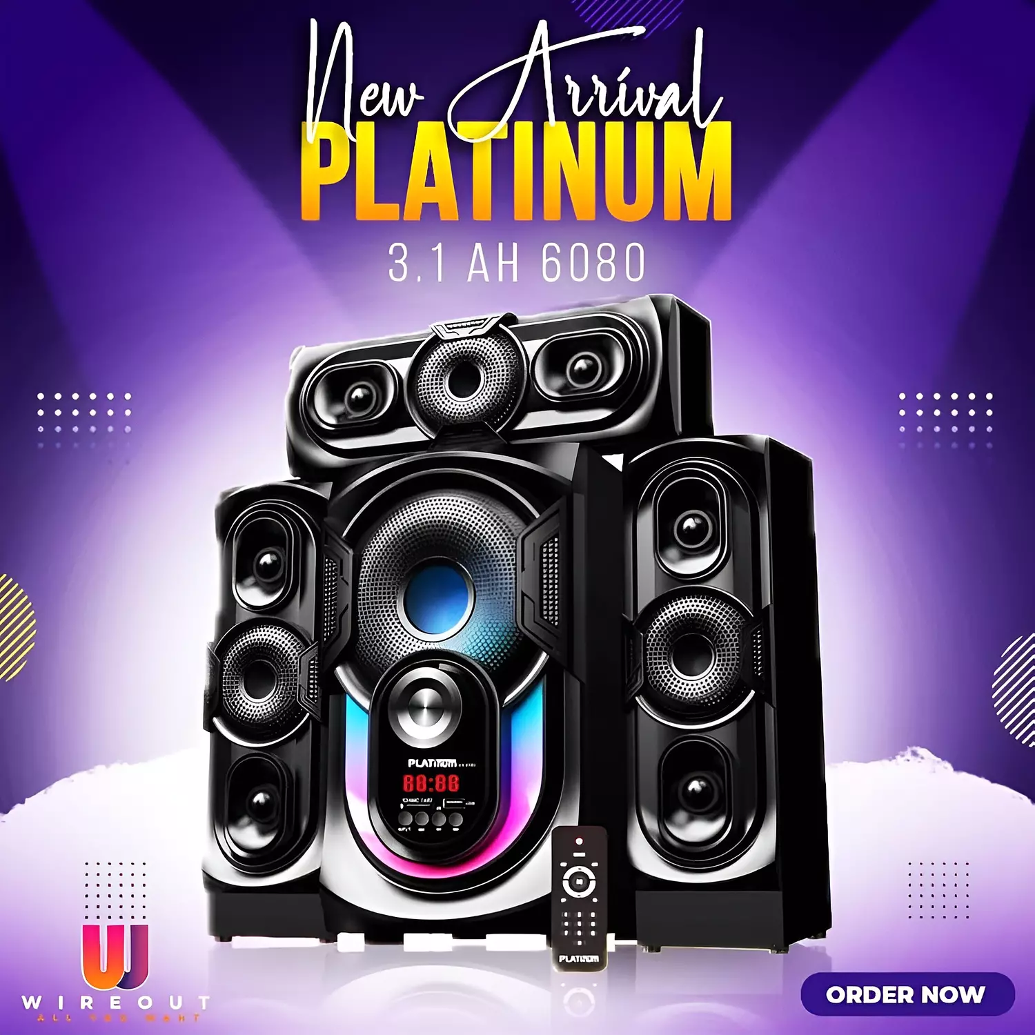 Platinum AH-6080 3.1 Home Theater Speaker – 15,000W True 3D Sound 4