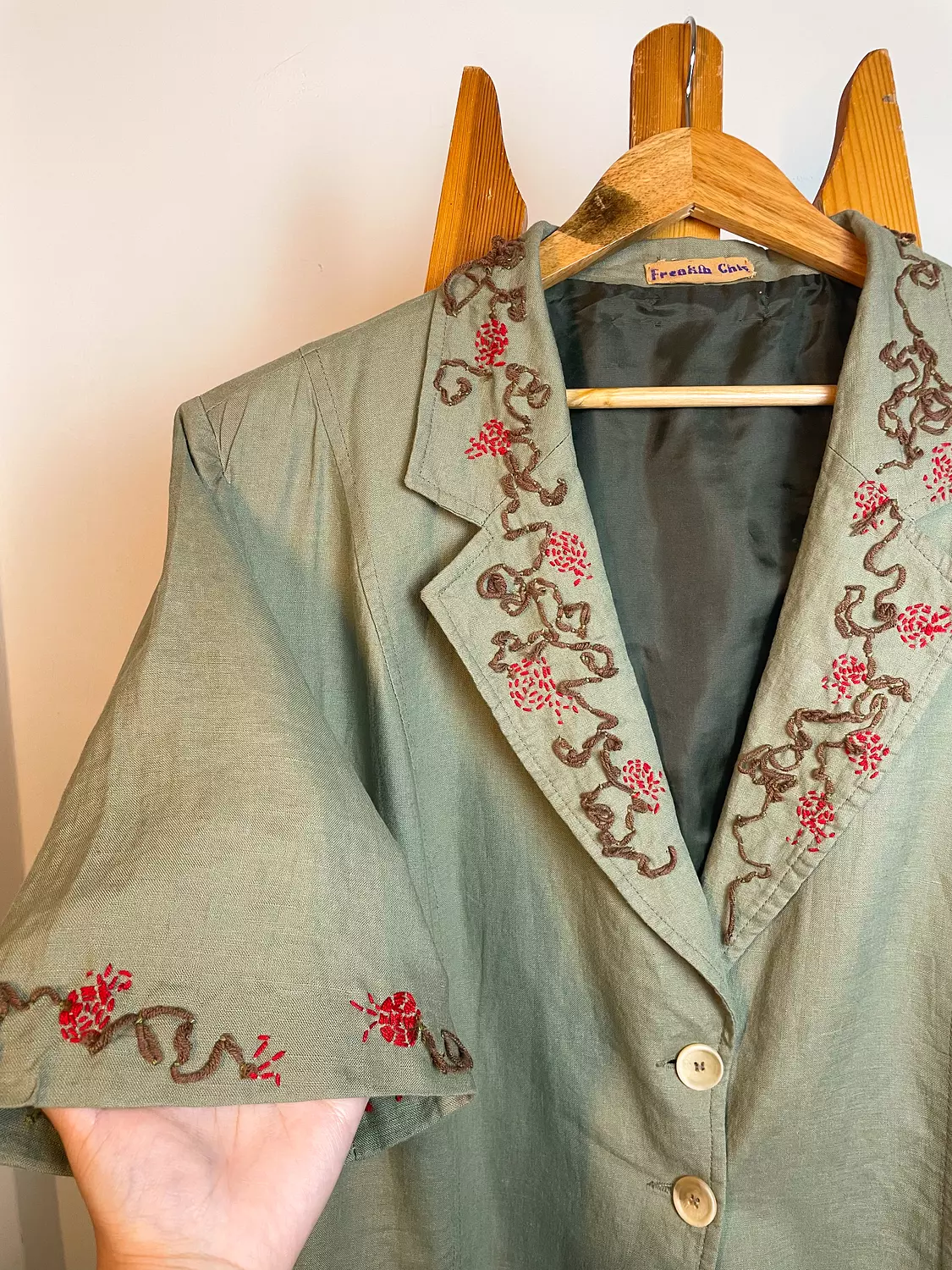 Hand-Embroidered Linen Blazer 5