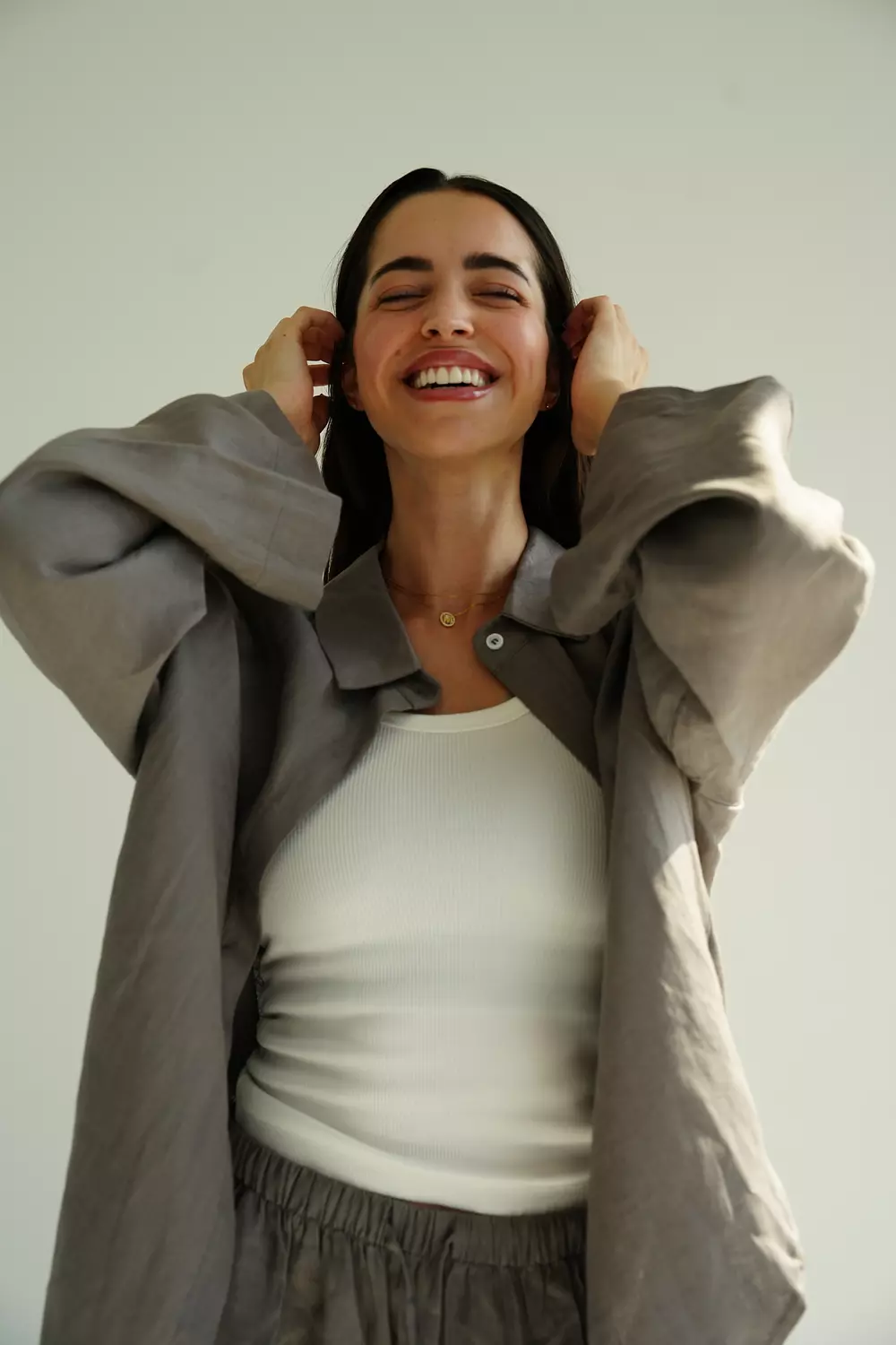 The pure linen set in grey 4