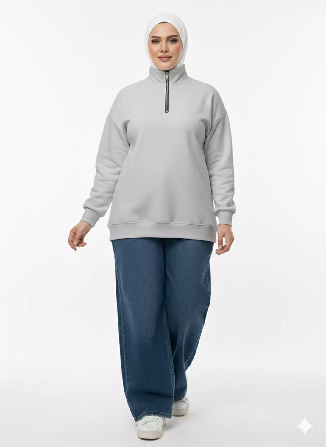 Unisex Sweatshirt, Plus Size Fashion, Quarter-Zip Fleece, Minimalist Style. 5