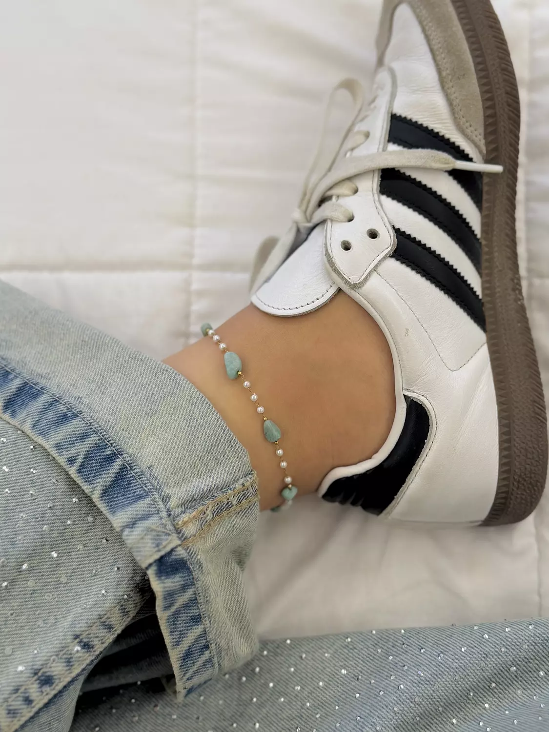 Turquoise stone anklet  1