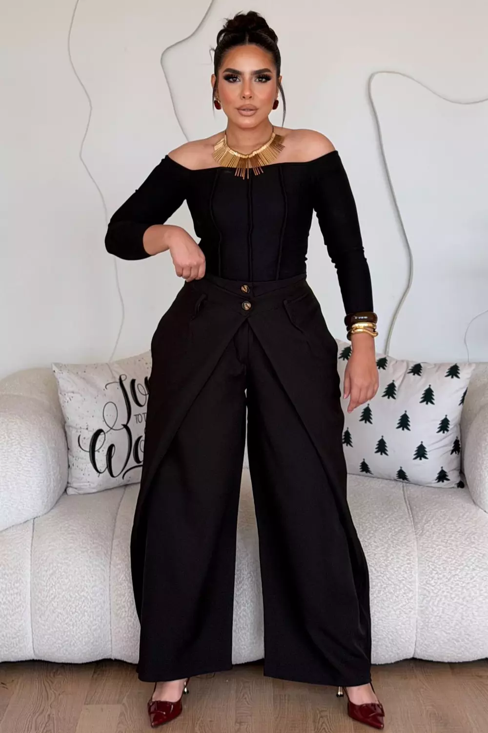 Origami Wrap Palazzo Pants 8
