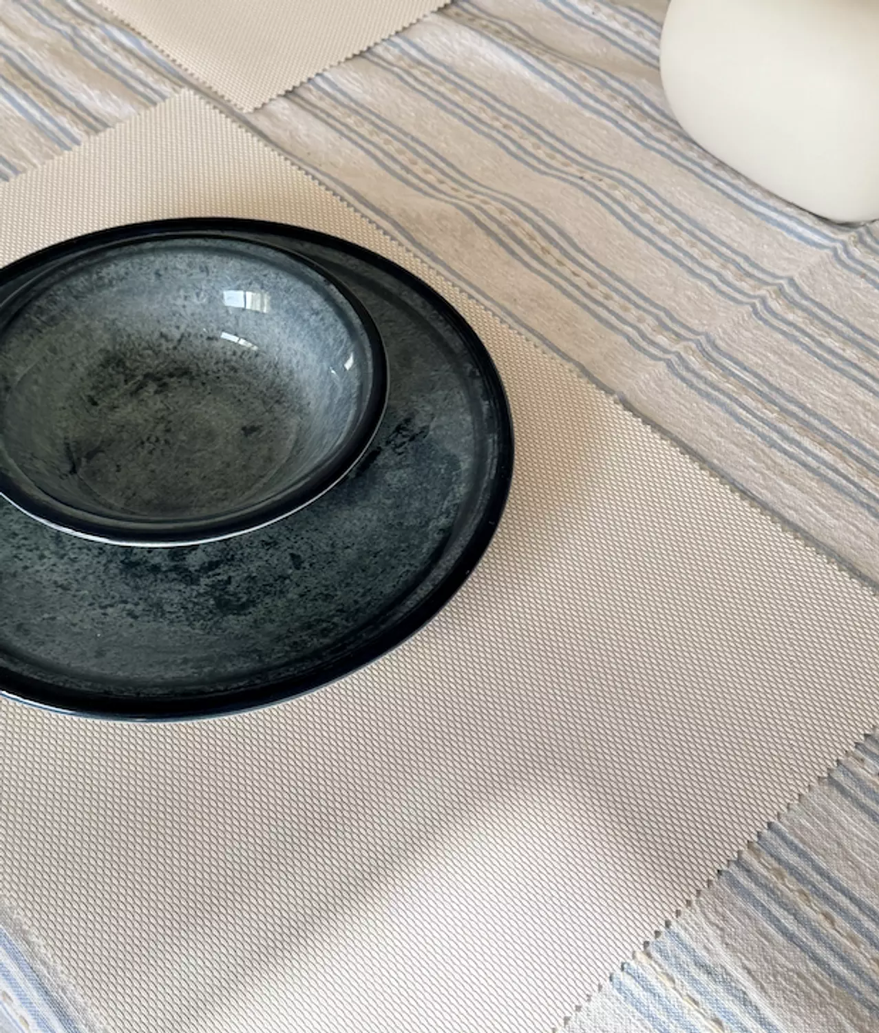 Beige woven Table Mat - Set of 6  1