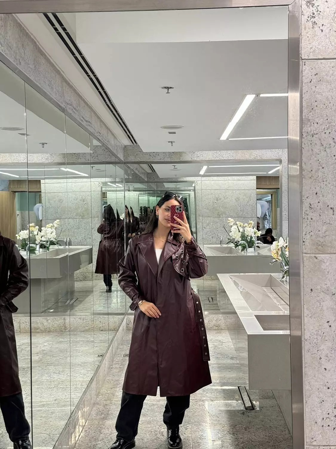 Long leather coat  image