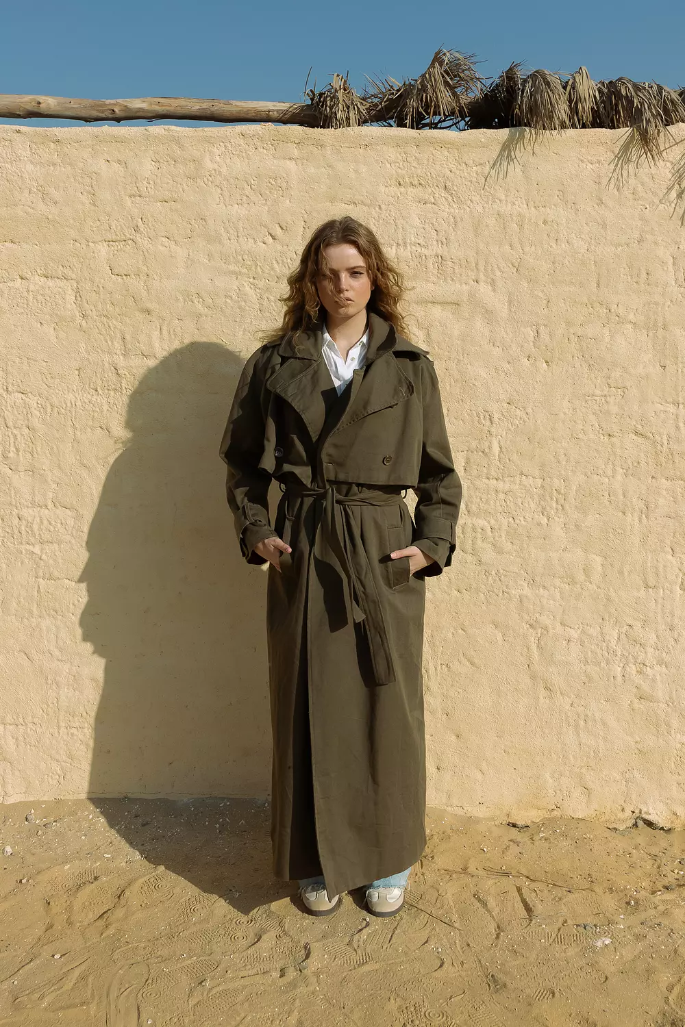 Convertible Trench Coat - olive green 4