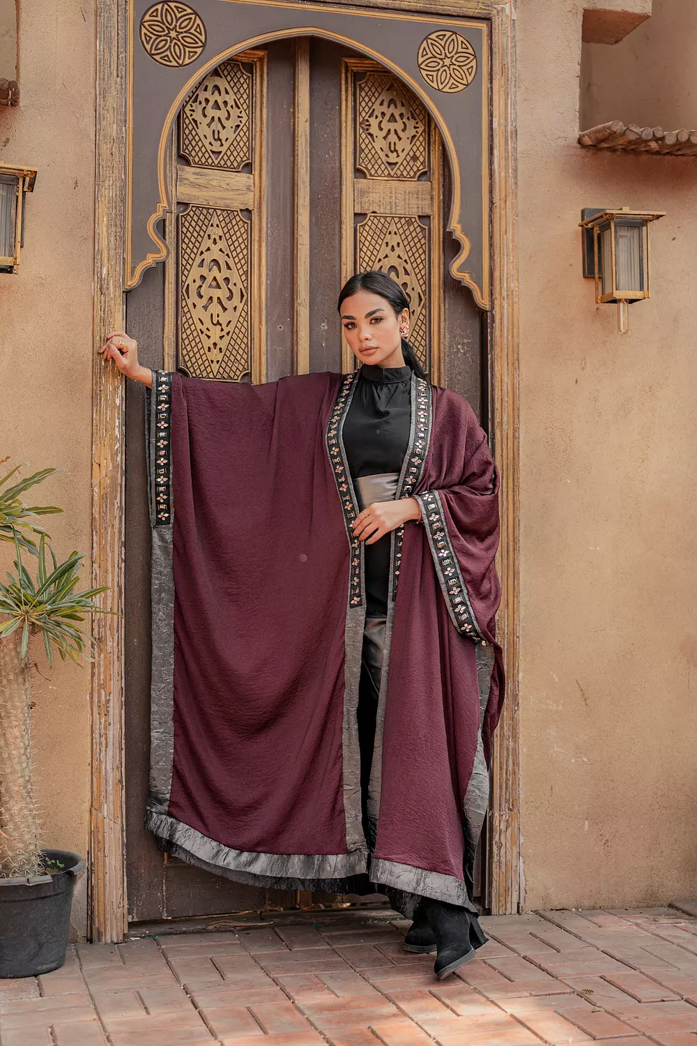 Burgandy kaftan 4