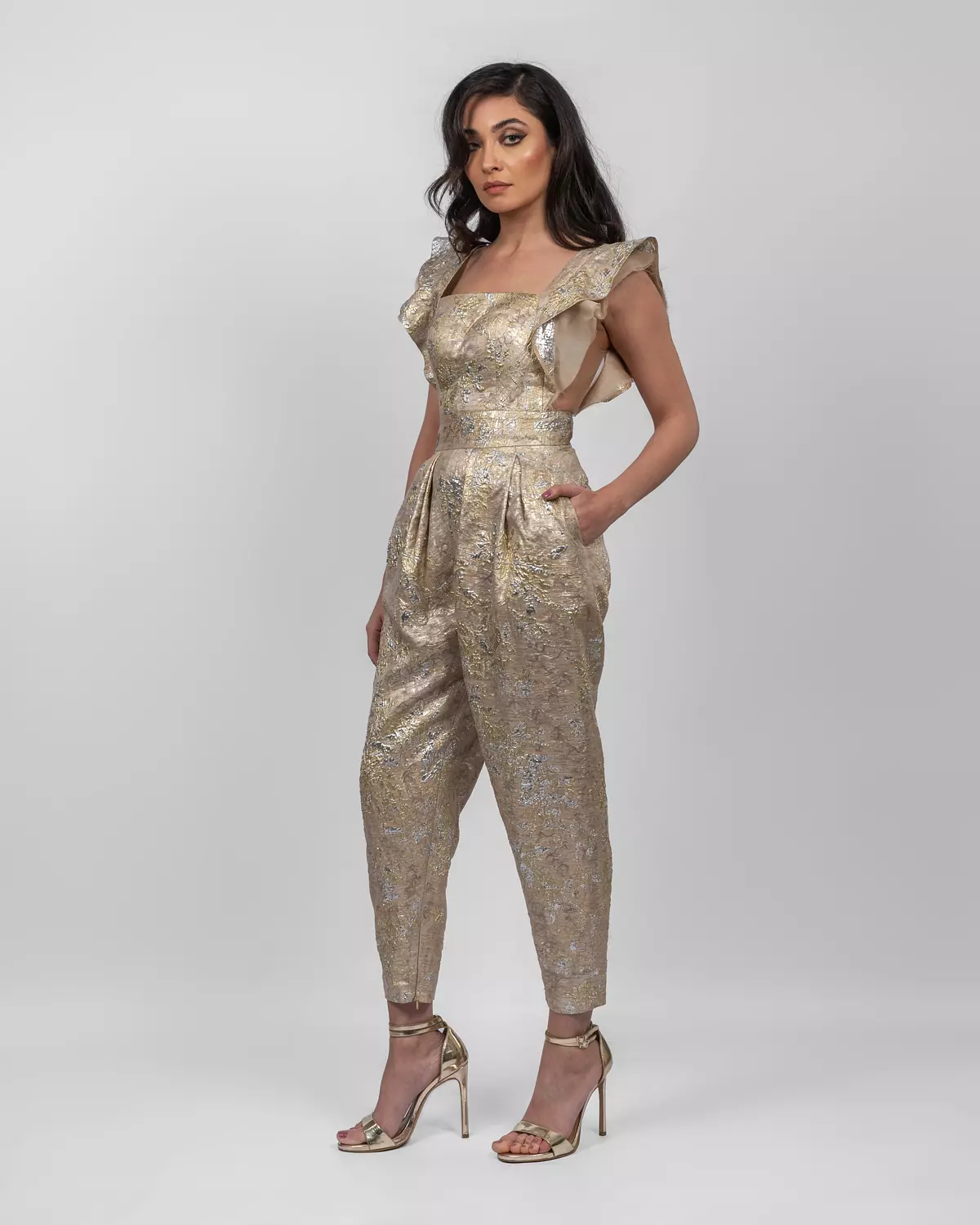 Graceful Shimmery Gold Jumpsuit hover image