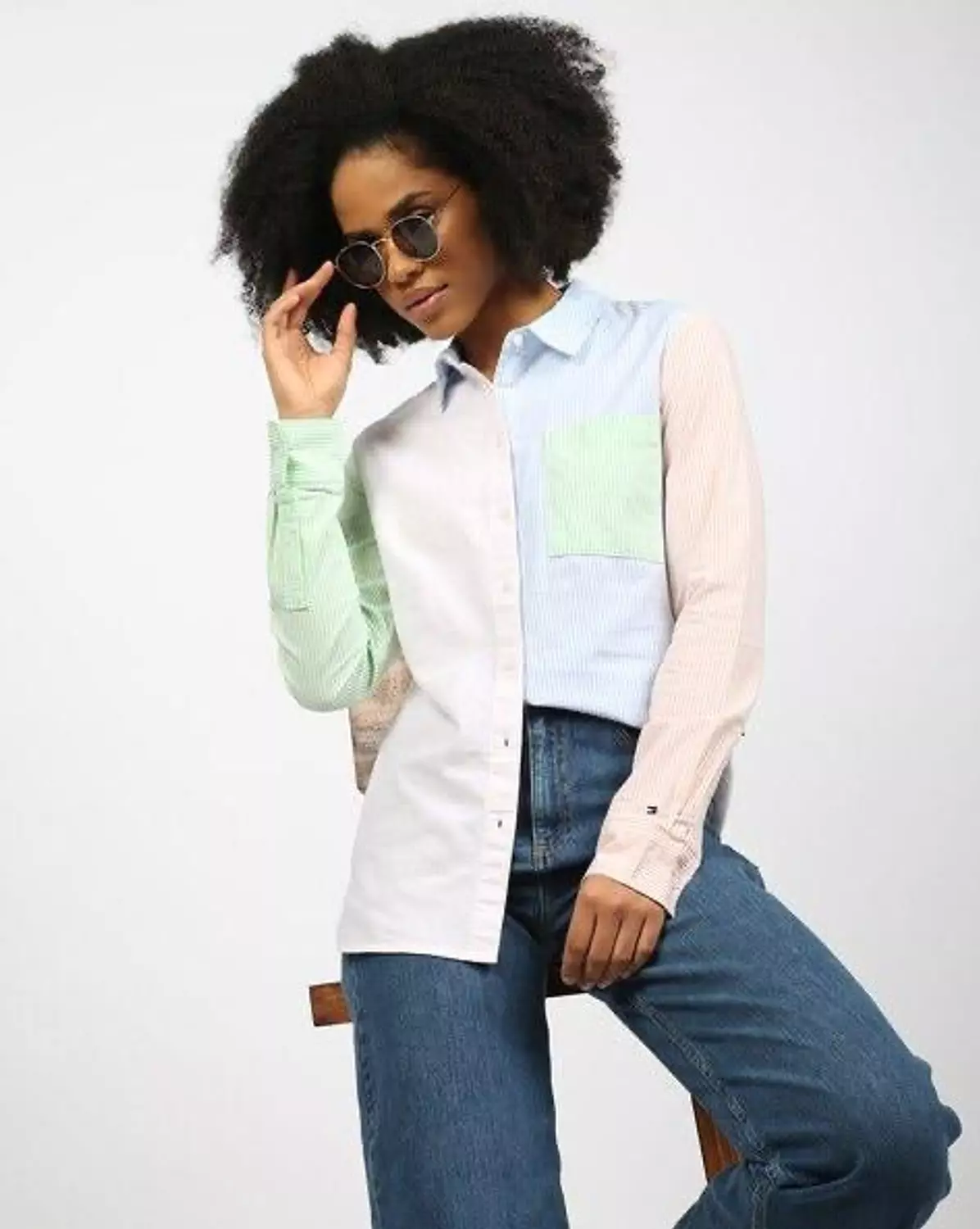 Tommy Hilfiger Women’s Colorblock Oxford Shirt – Original image