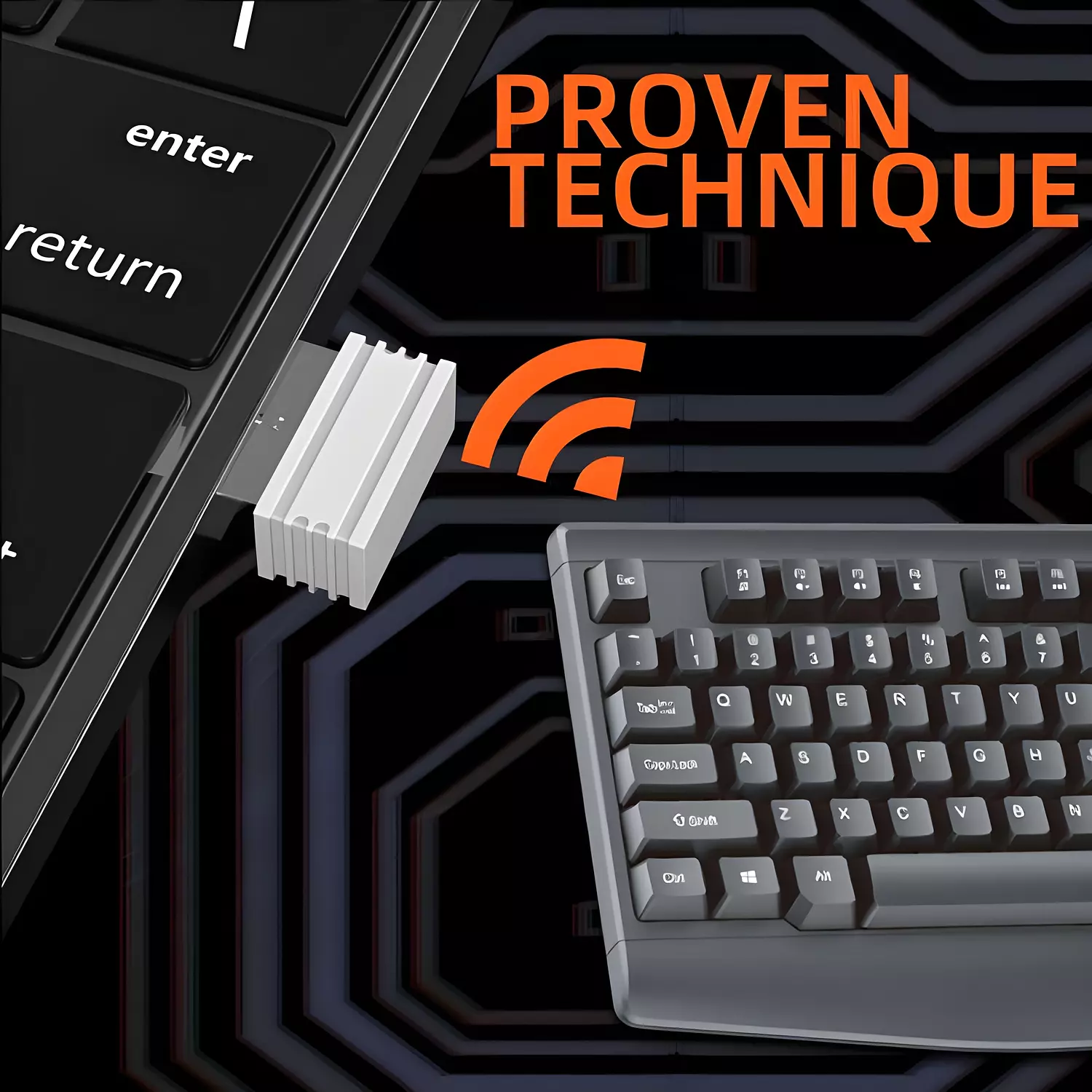 JERTECH- KM500-Waterproof Full-Size Keyboard & Mouse - Black, Made in China 7