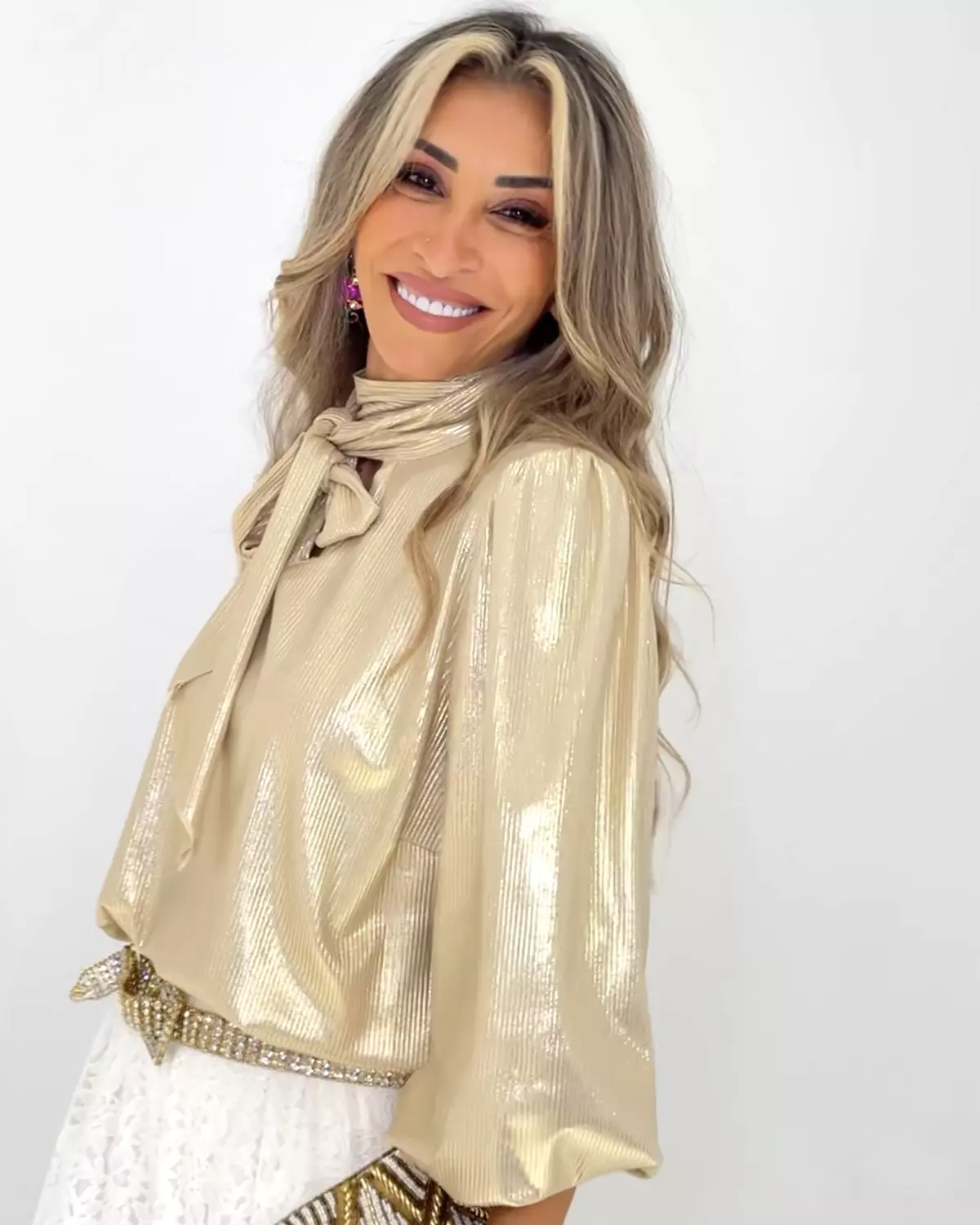 Neck-tie blouse (818-6) 5