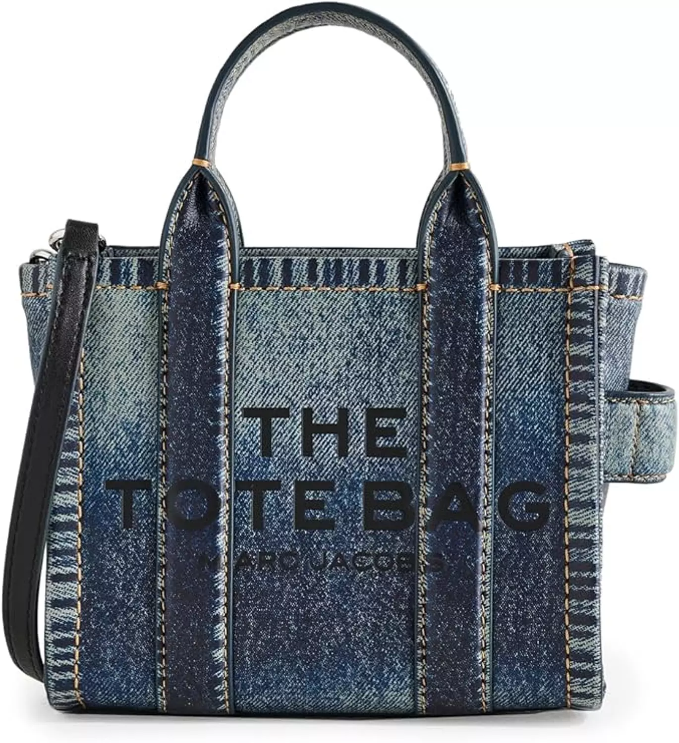 Marc Jacobs Women's The Denim Printed Leather Crossbody Tote Bag image