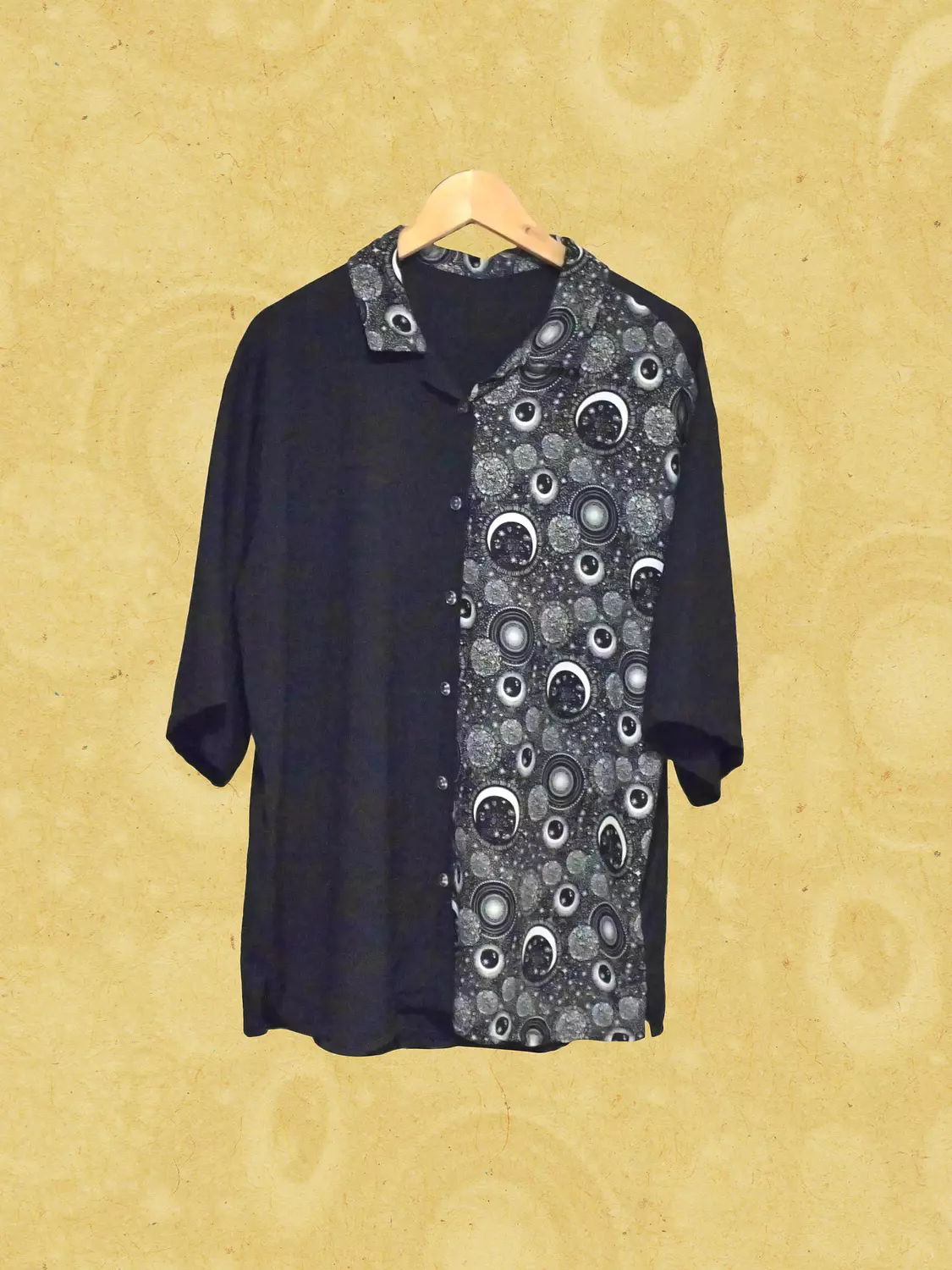 Loosefit Parti-Colored Black Shirt 3