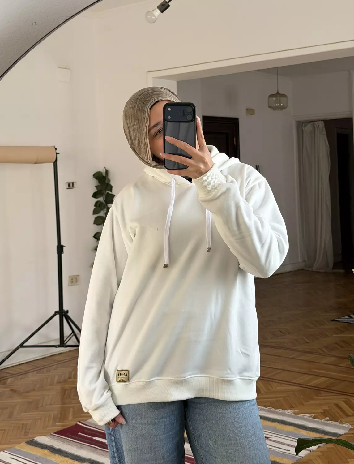 Oversized Hoodie Basic - White 2