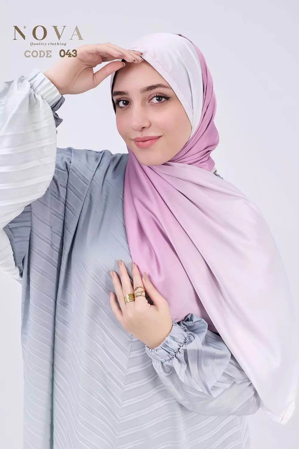 Dusty rose gradient pleated 2